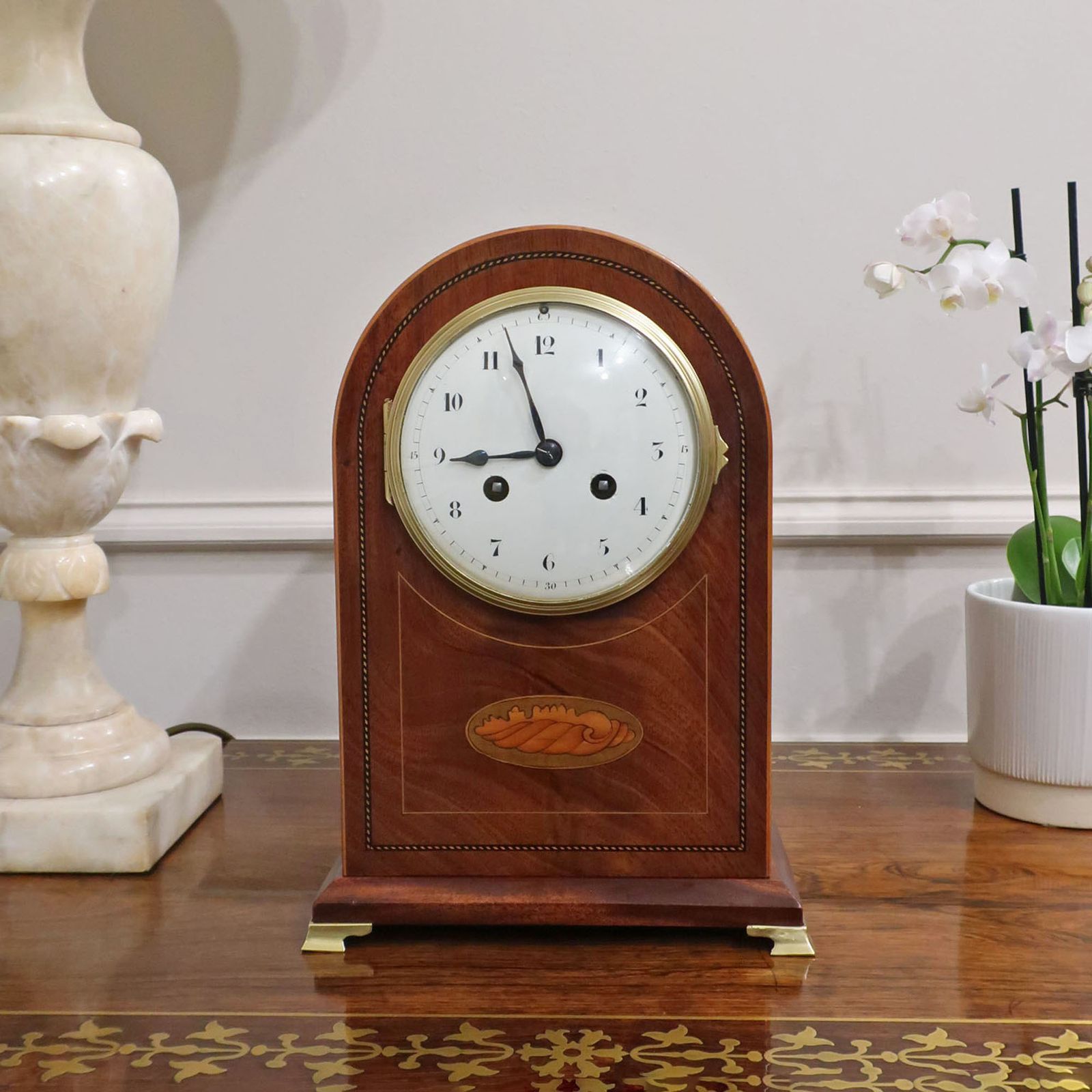 French Belle Epoque Mahogany Mantel Clock photo furniture