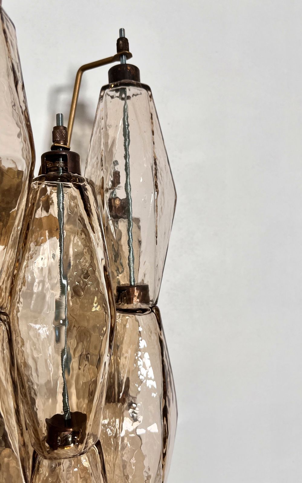 Vintage Murano Italian Poliedri Smoked Glass Wall Sconces photo vintage