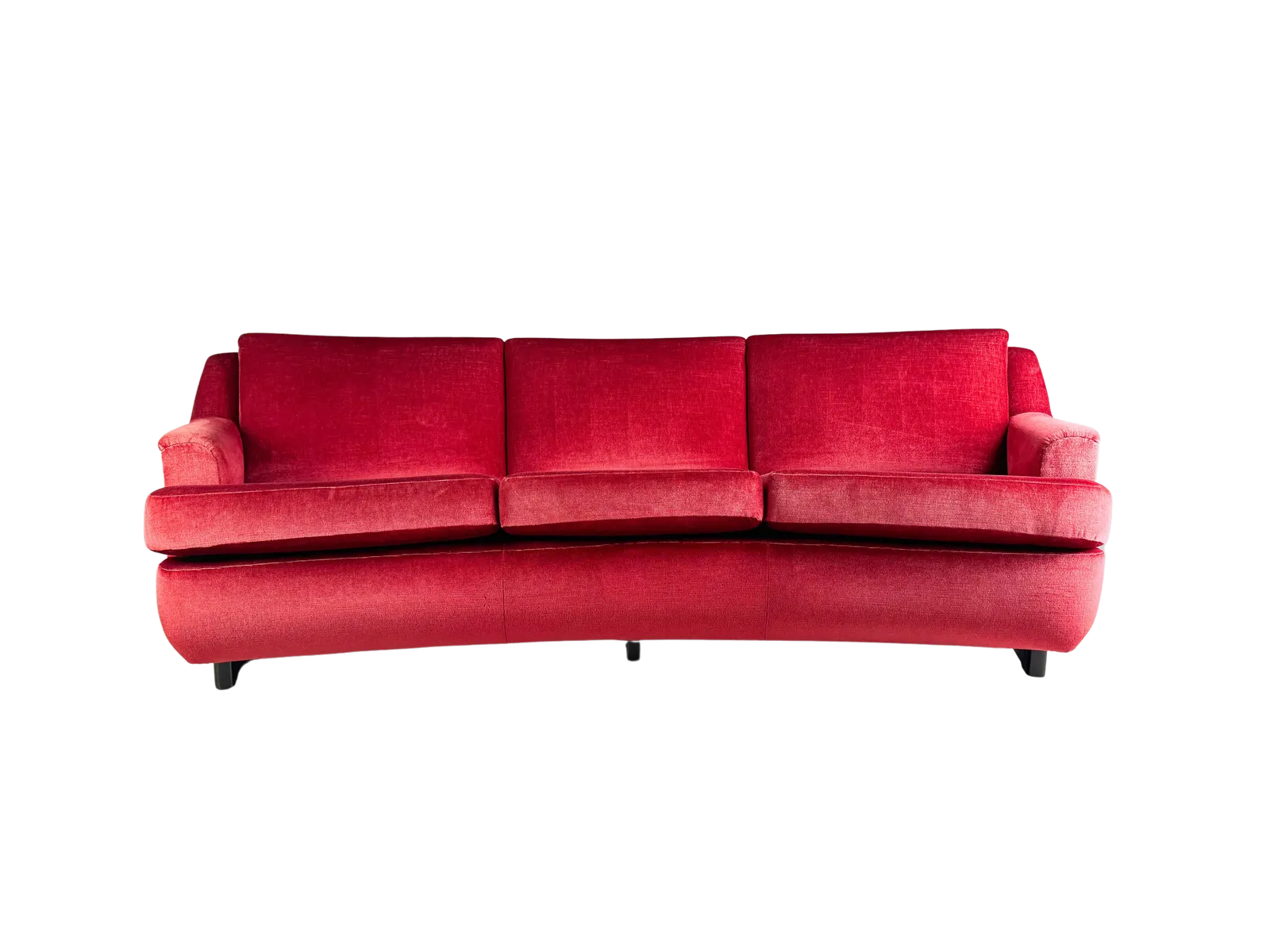 Mid Century Bank Vintage Sofa Jaren 1960 Rood Retro Fluweel