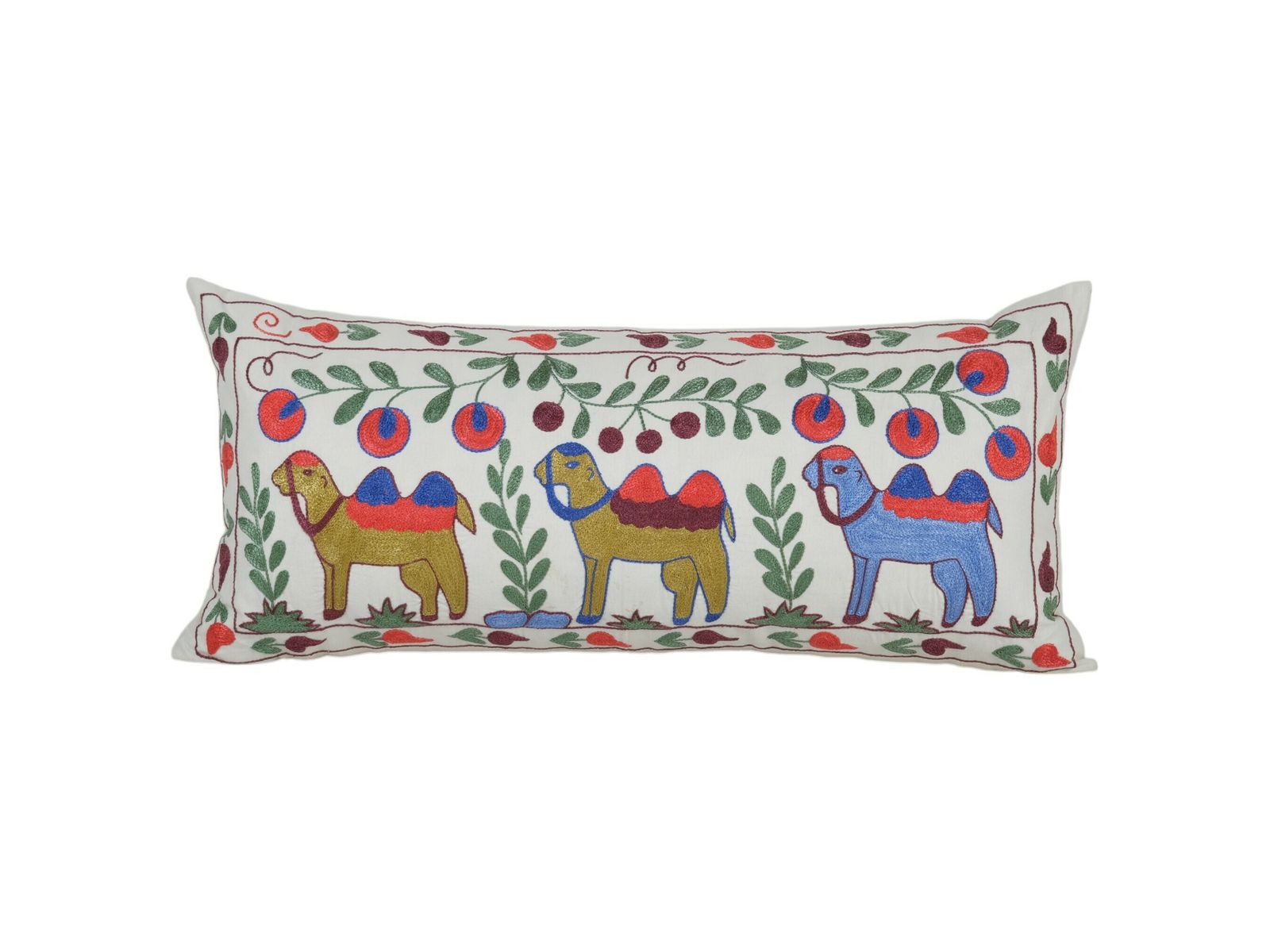 Tashkent Suzani Animal Bedding Pillow Case Made From A 19th Century Suzani   Lumbar Camel Cushion Cover