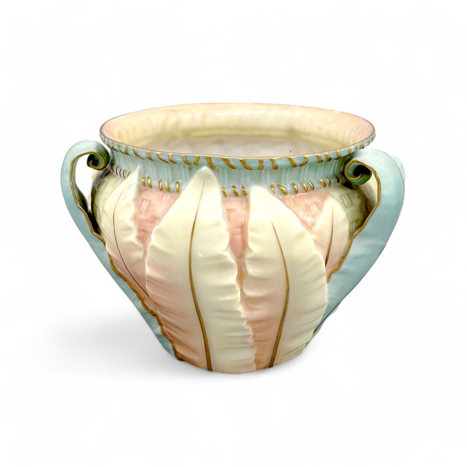 Antique Art Nouveau Royal Worcester Porcelain Blush Planter Jardiniere Cache Pot photo 300.0