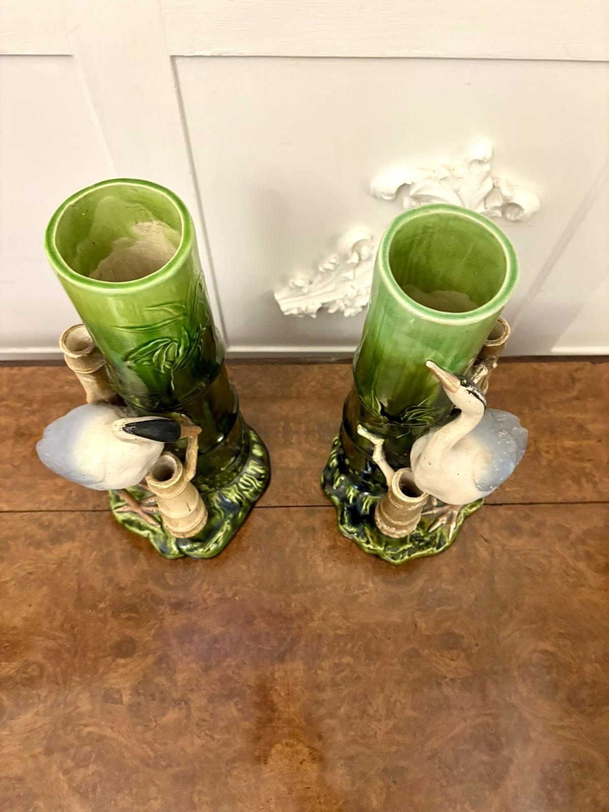 photo furniture Unusual Pair Of Antique 19th Century Quality Bretby Vases