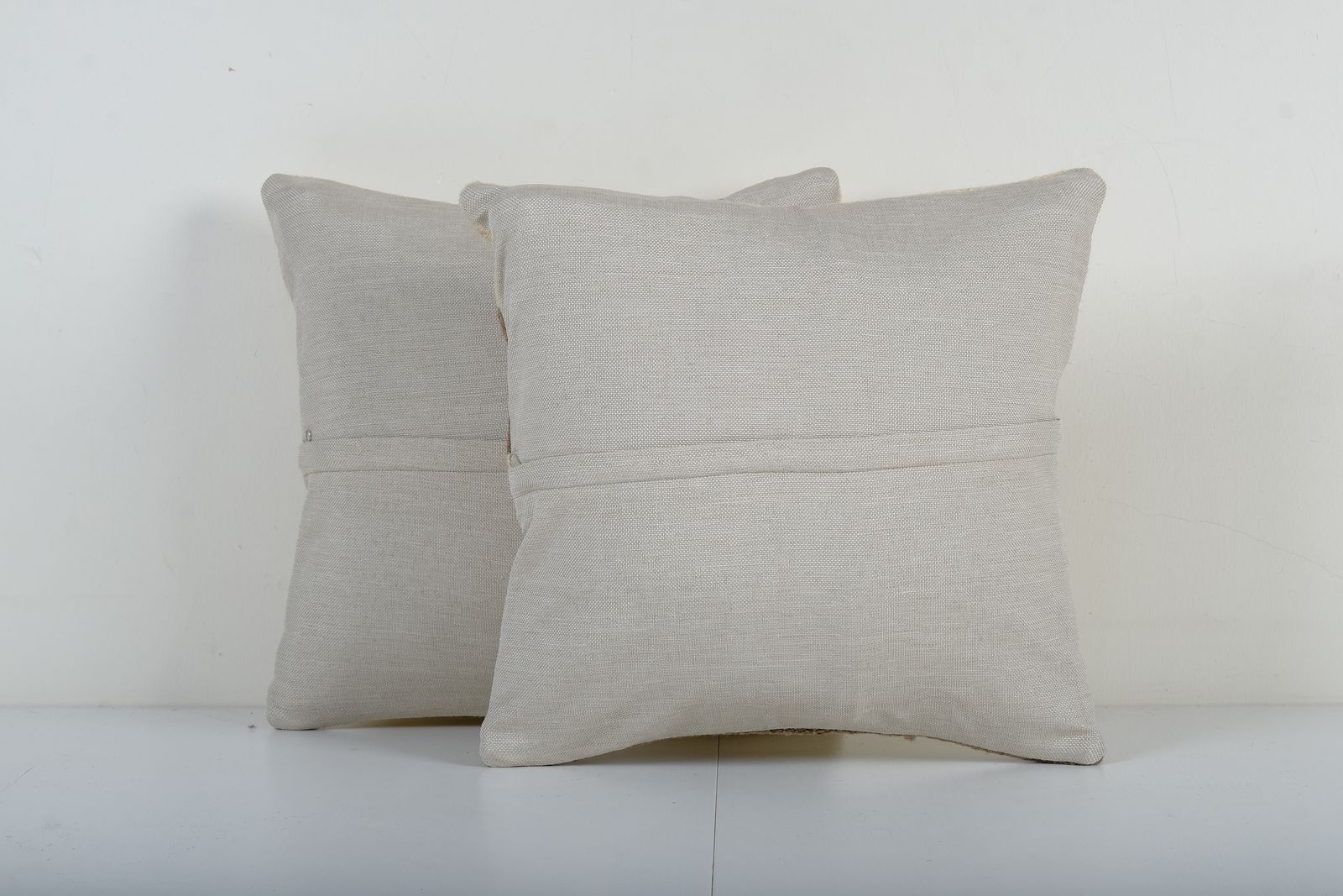 Traditional Turkish Hemp Decorative Kilim Pillow, Set Of Two Anatolian Striped Square Kilim Pillow Cover photo furniture