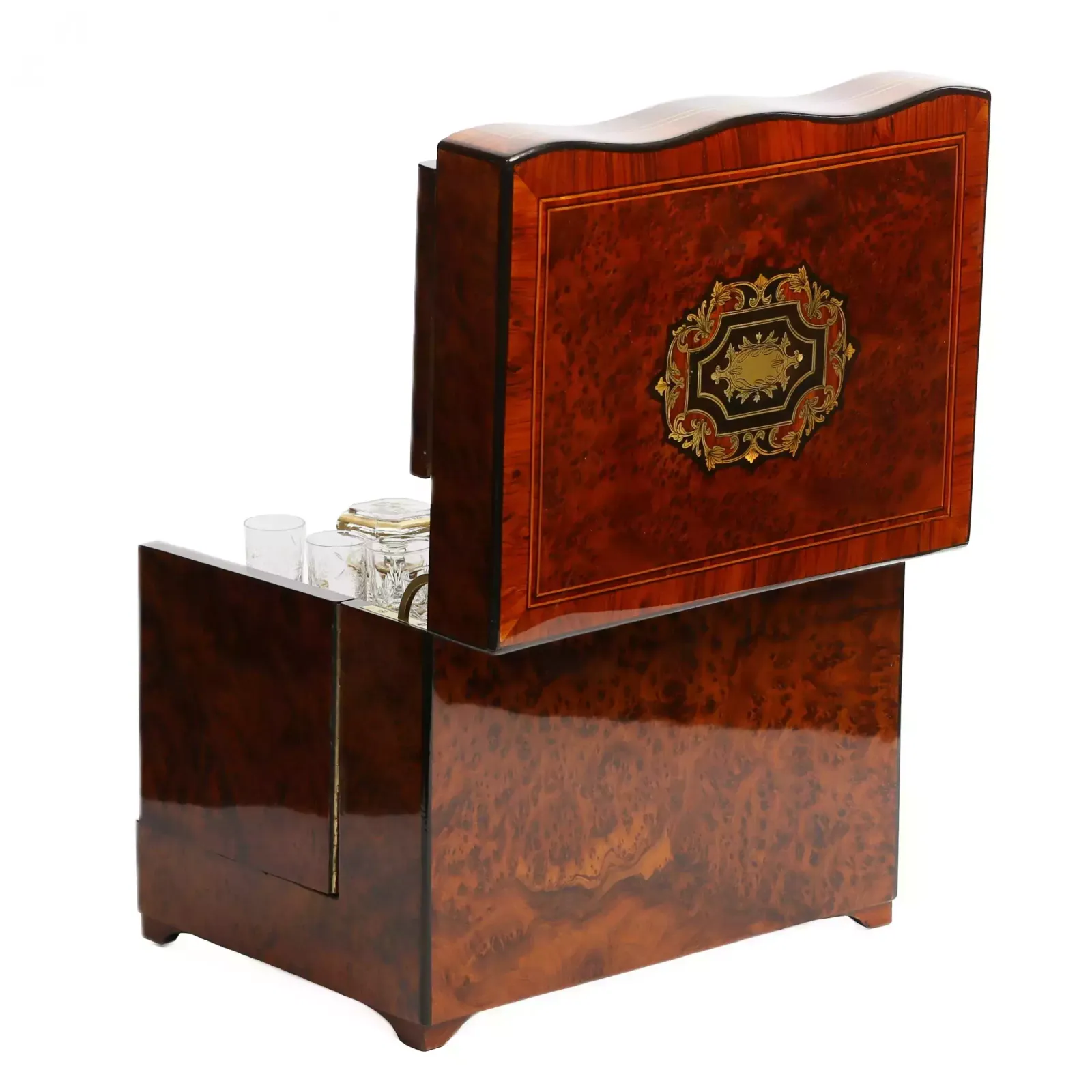 Carriage Bar In Marquetry Technique In The Style Of Napoleon III. 19th Century. photo Home Decor