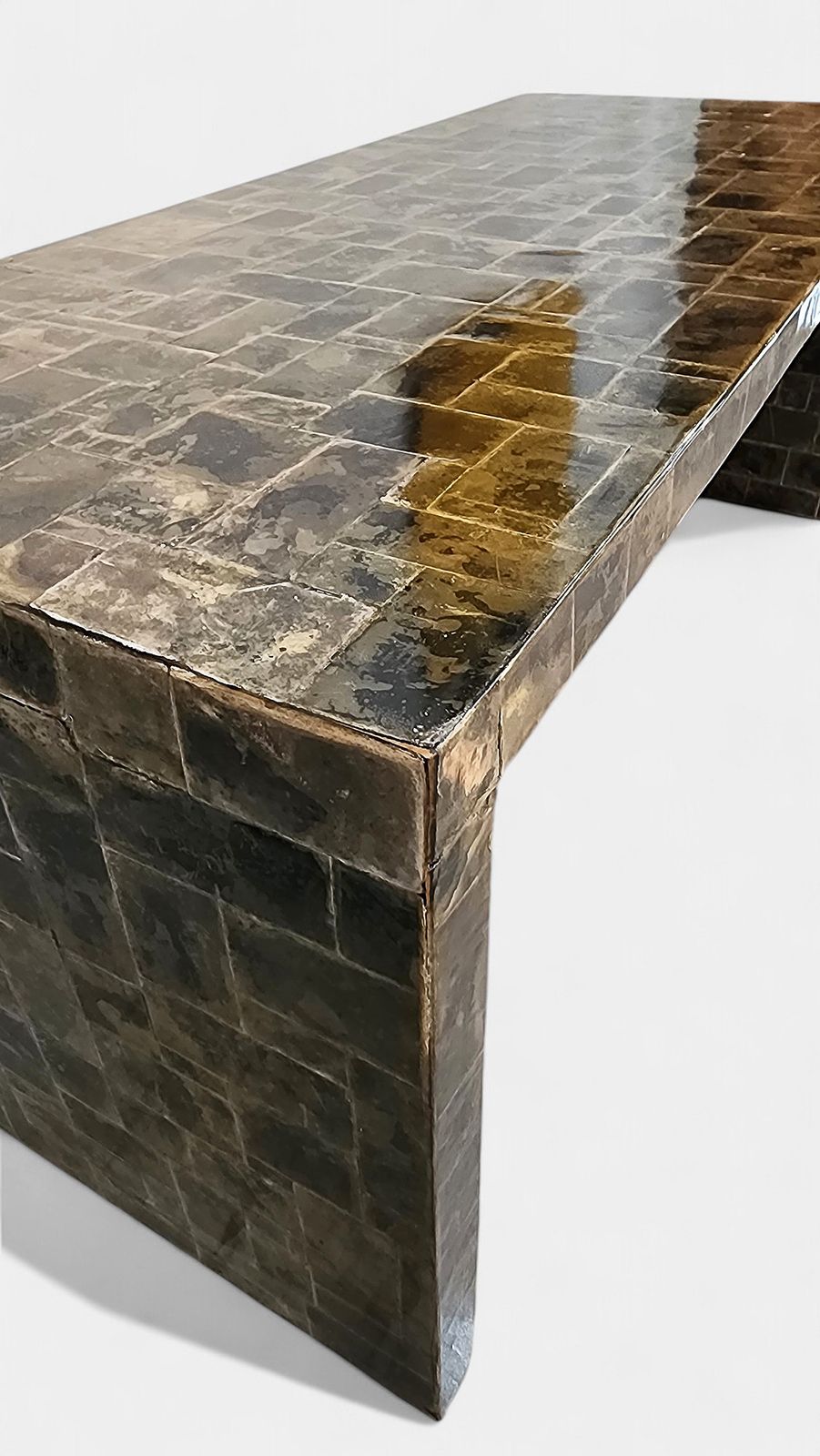 1920s Art Déco Rectangular Mica Covered Wood Auxiliary End Table By Jean Michel Frank, France photo furniture