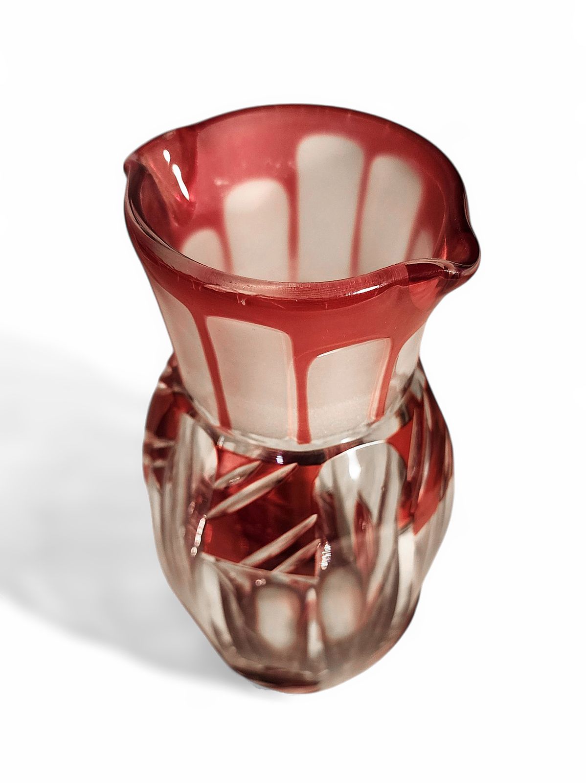 1930s Art Déco Crystal Cocktail Shaker/Bottle And Lid In Ruby Red Overlay Glass, France photo furniture