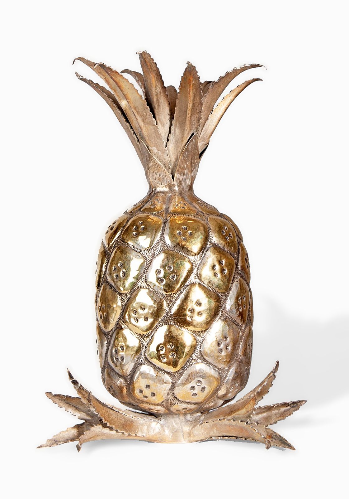 Mid 20th Century Modern Gilt Brass Decorative Pineapple Sculpture/Newel Post, Italy photo buy