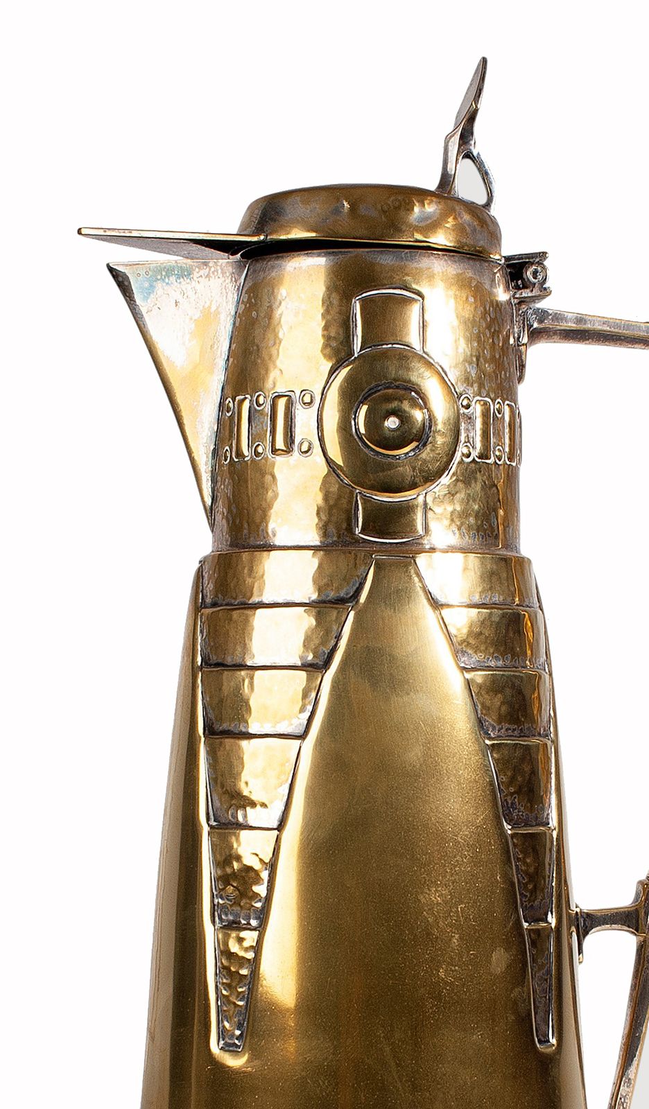 Early 20th Century Art Déco/Jugendstil Golden Metal Tankard By Kayserzinn, Germany photo vinterior