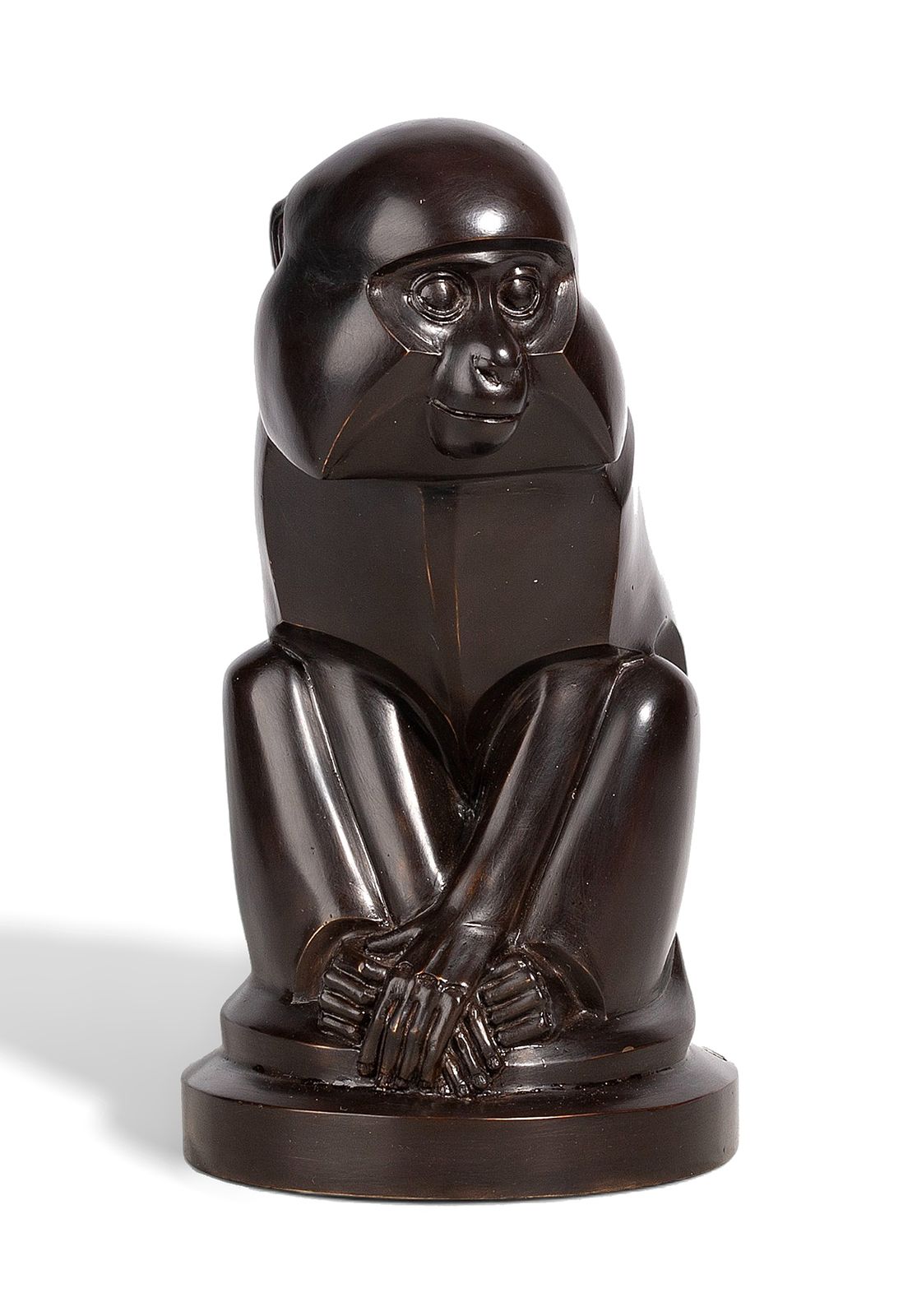 Early 20th Century Art Déco Bronze Monkey Sculpture By édouard Marcel Sandoz For The Robecchi Foundry, France