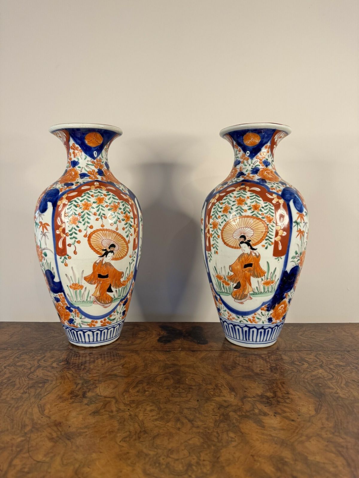Outstanding Quality Large Pair Of Antique Japanese Imari Vases photo furniture