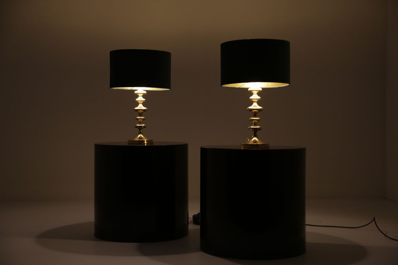photo buy Vintage Pair Of Swedish Brass Table Lamps, 1960s.