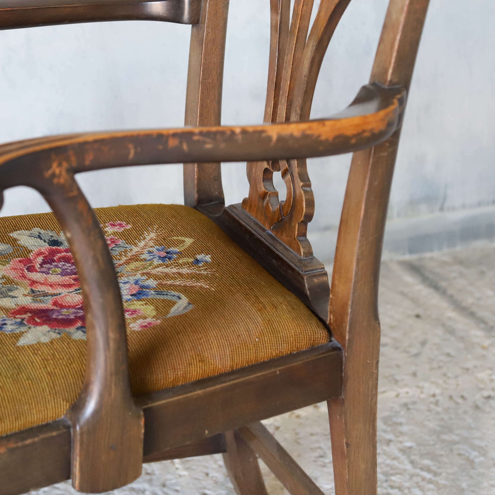 English Regency Period Country House Style Chair With Tapestry Seat photo furniture