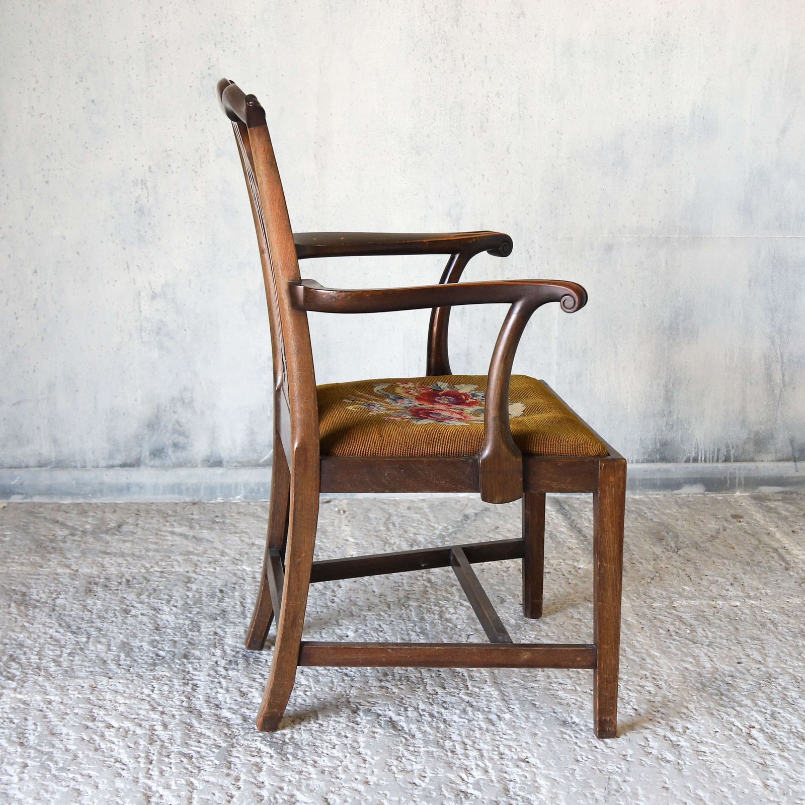 English Regency Period Country House Style Chair With Tapestry Seat photo 475.0