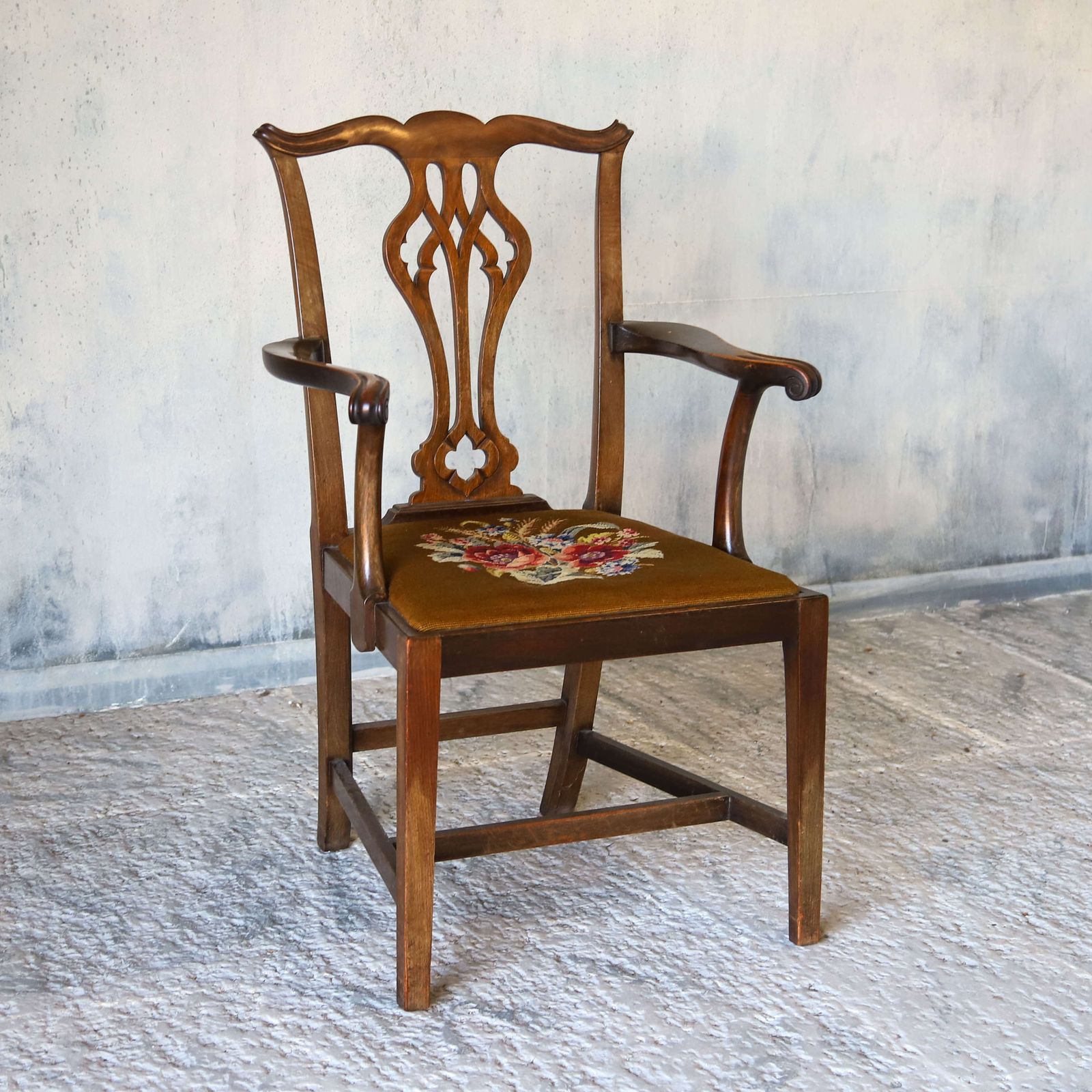 photo for sale English Regency Period Country House Style Chair With Tapestry Seat