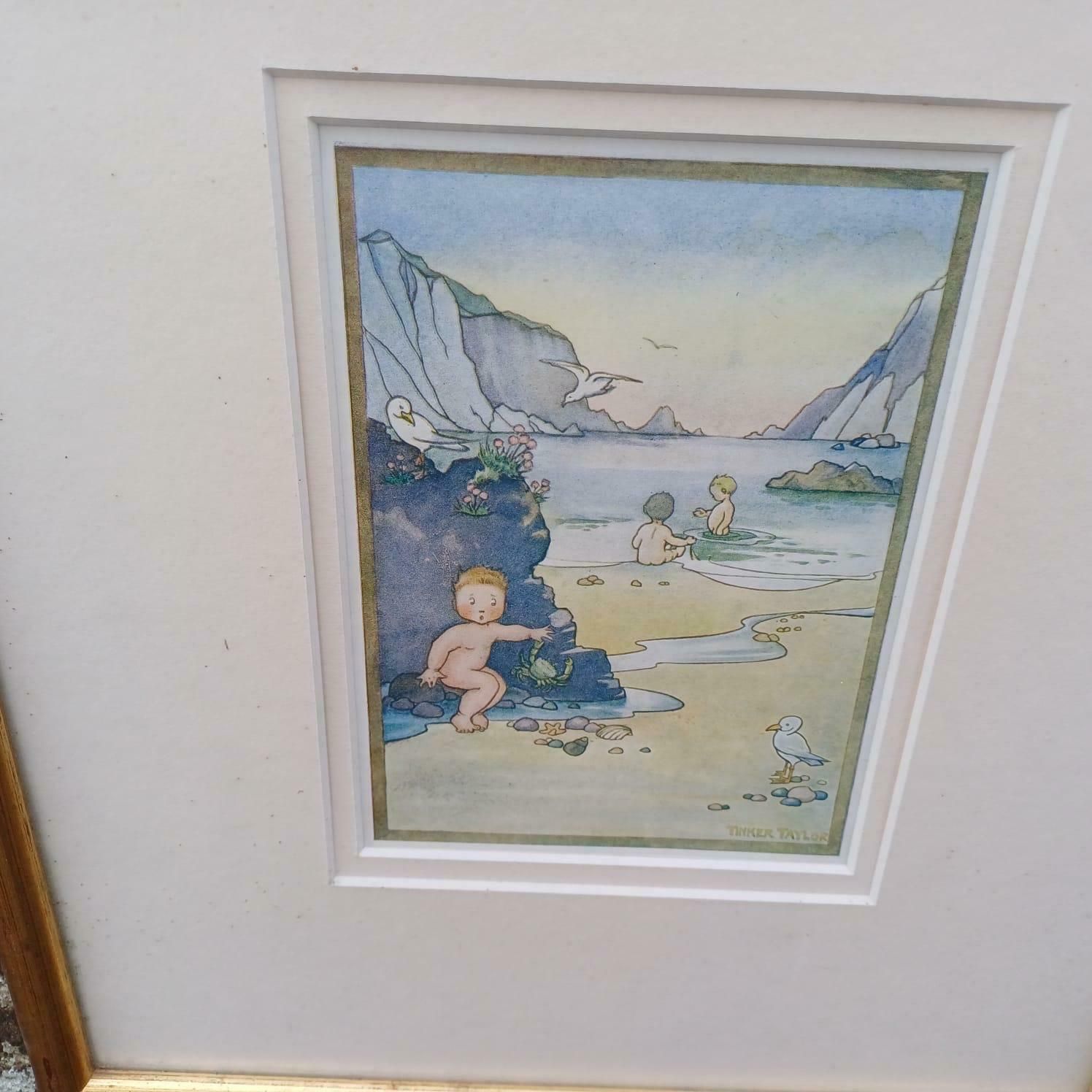 Nursery Prints X 2 Of Uzz, Fuzz, Buzz By Tinker Taylor   Babes On Adventure 1920s Book Illustrations   Framed Glazed Prints X 2 photo for sale