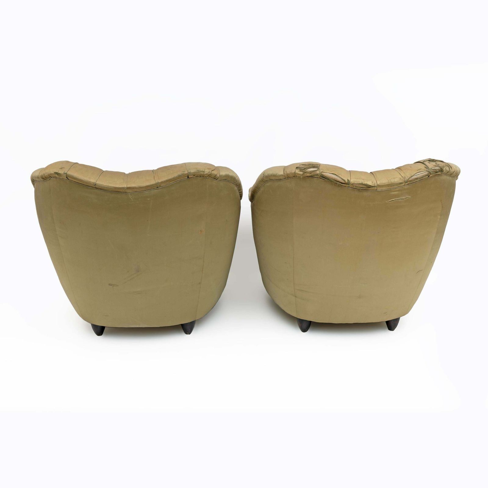 Pair Of Gio Ponti Mid Century Modern Curved Armchairs For Casa E Giardino, 1940s photo buy