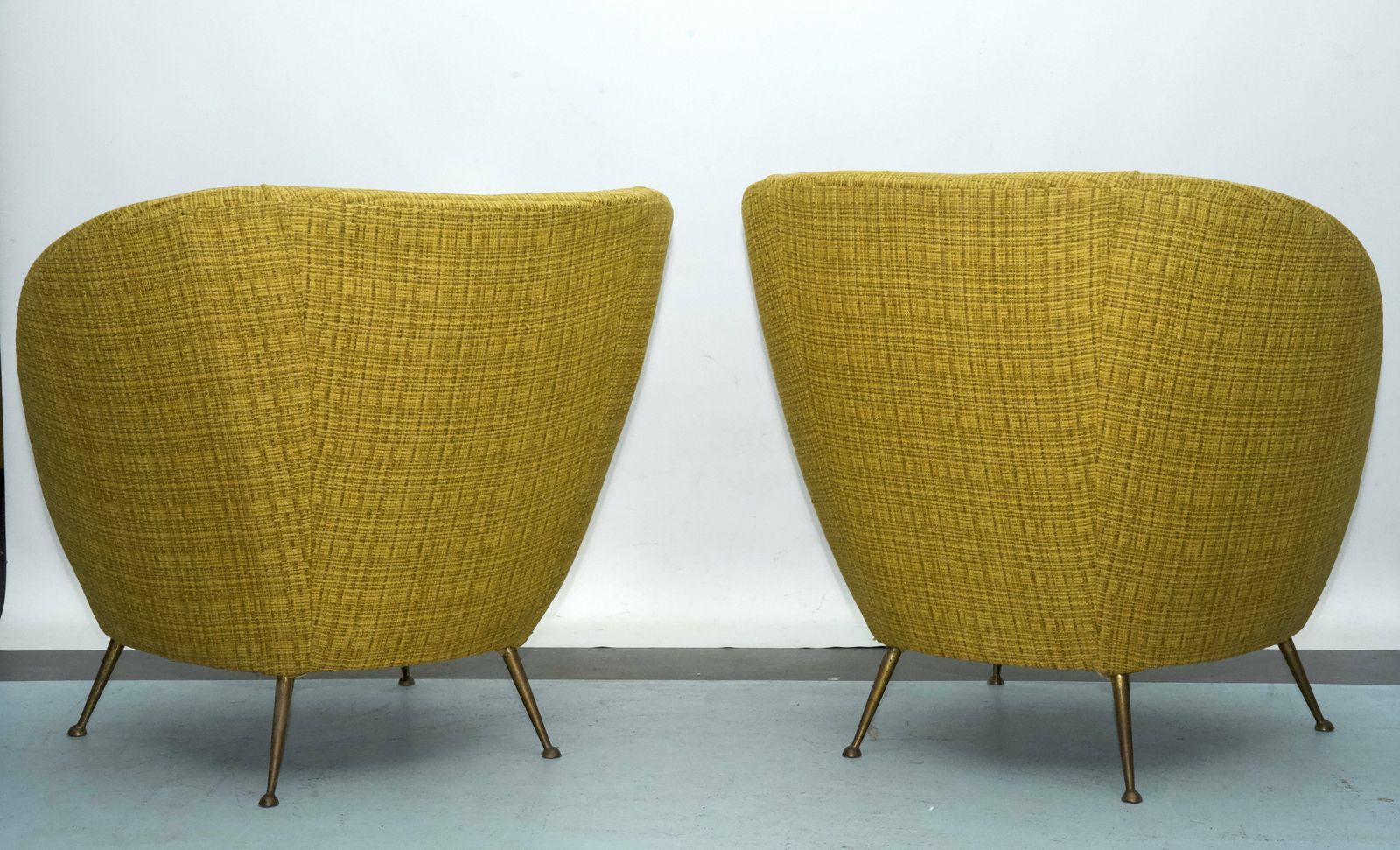 Pair Of Ico Parisi Style Armchairs In Original Fabric, Italy, 1950s photo vinterior