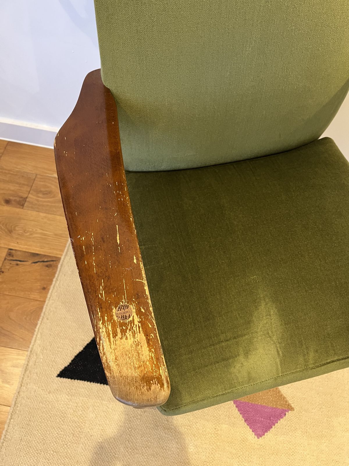Vintage Parker Knoll Mid Century Armchair   Green Upholstery photo furniture