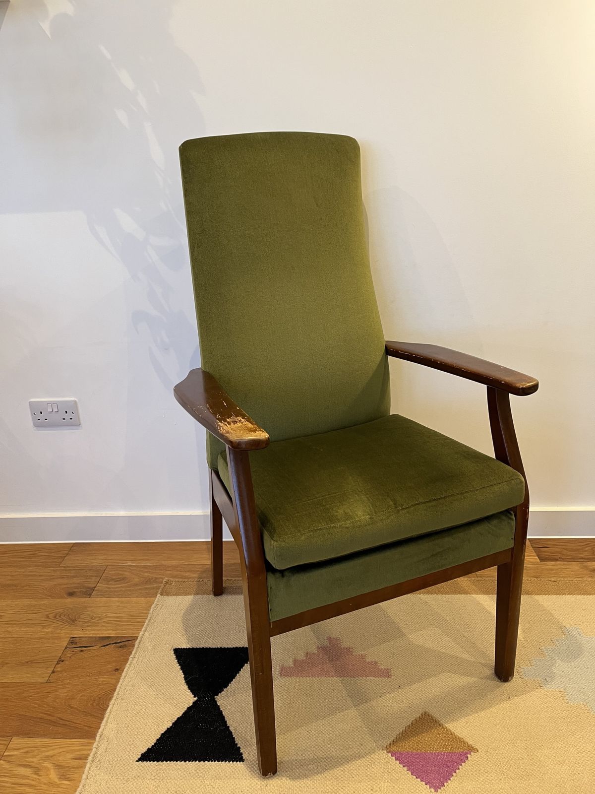Furniture Vintage Parker Knoll Mid Century Armchair   Green Upholstery photo
