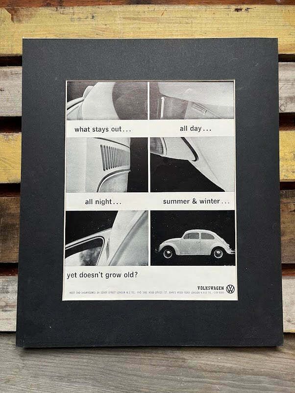 Vintage Vw Volkswagen Beetle Advertising Print   1960s