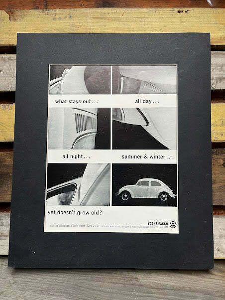 Vintage Vw Volkswagen Beetle Advertising Print   1960s photo furniture
