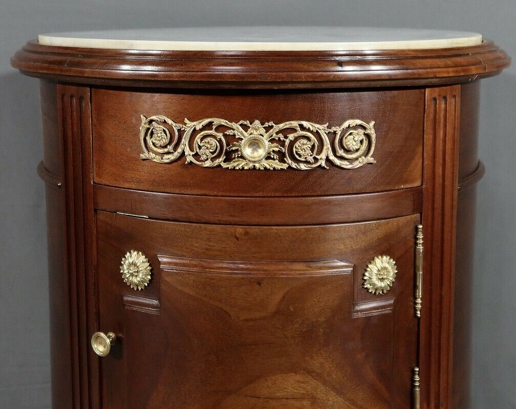 Small Mahogany Drum Table, Louis XVI Style – Late 19th Century photo buy