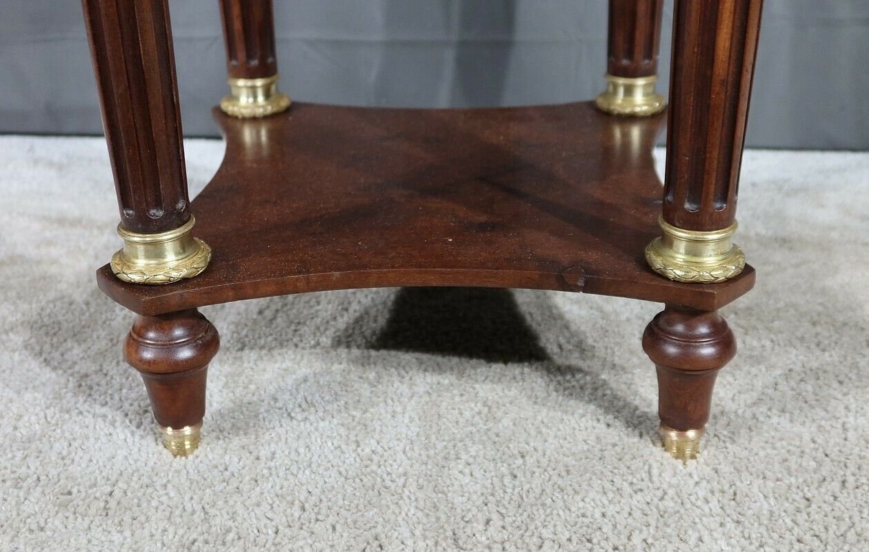 1820.0 Small Mahogany Drum Table, Louis XVI Style – Late 19th Century photo