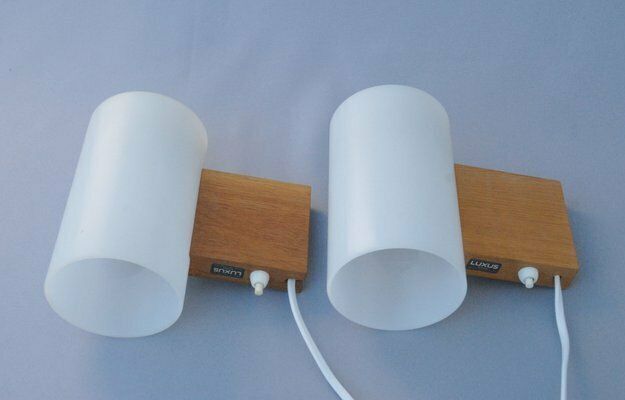 Model 720 Wall Lights By Uno & östen Kristiansson For Luxus, Sweden, 1960s, Set Of 2 photo vintage