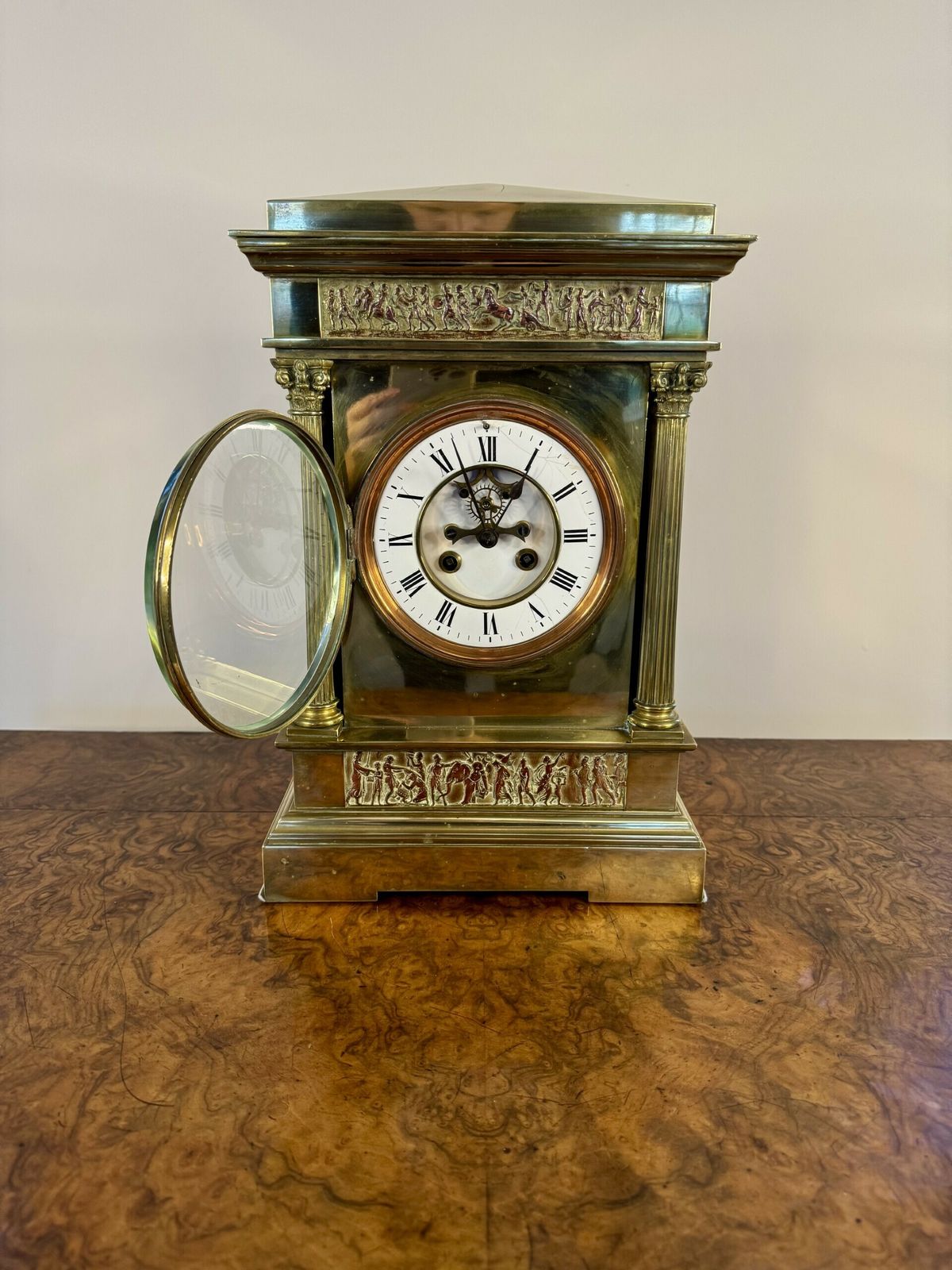 Outstanding Quality Antique Brass French Mantle Clock photo for sale