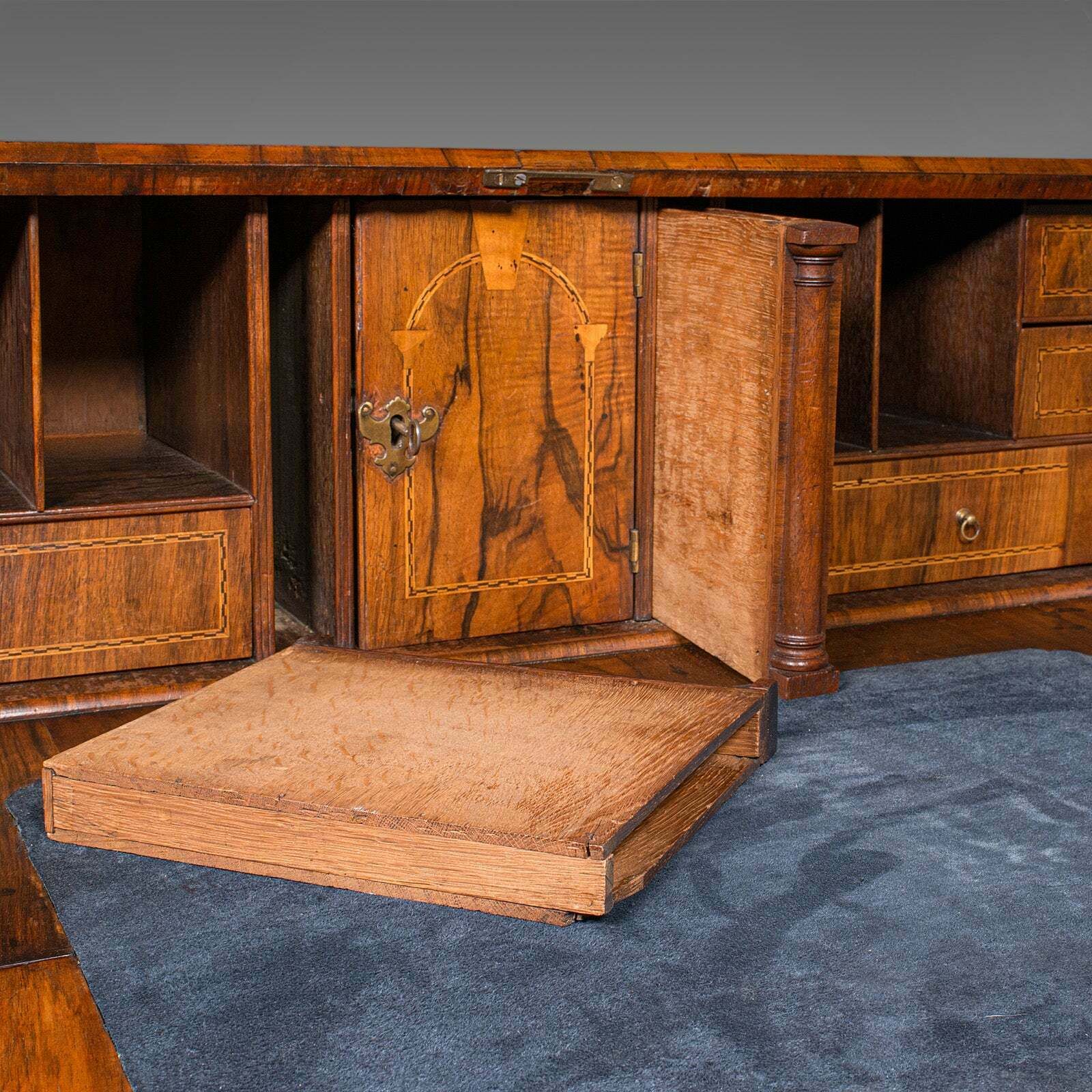 photo for sale Antique Gentleman's Bureau, English, Walnut, Writing Desk, Secretaire, Georgian