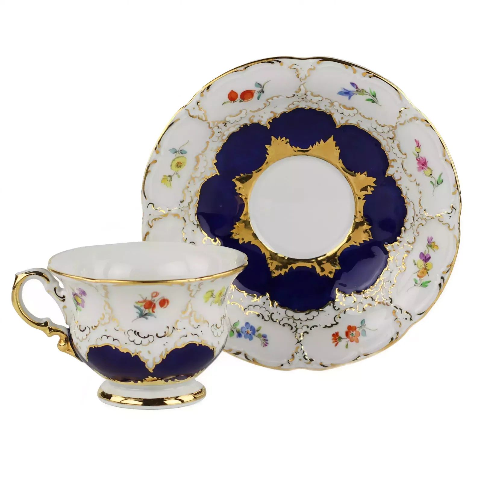 Luxurious Porcelain Mocha Service For Six Meissen B Form. 20th Century. photo buy