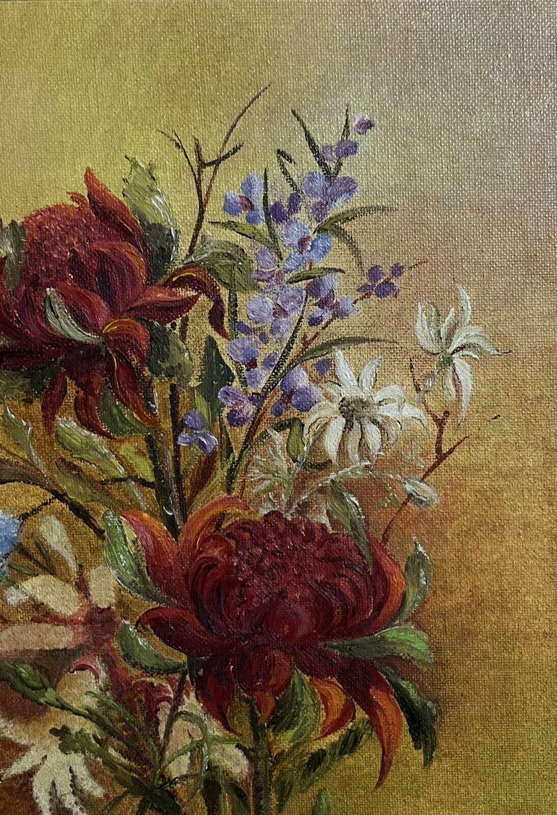 D. Warneaustralian Wild Flowers Signed Oil Painting Still Life, Framed photo Art