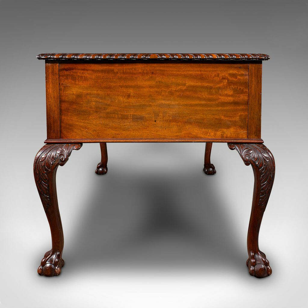 Antique Clerk's Desk, English, Leather, Partner, Home Office, Edwardian, C.1910 photo vinterior