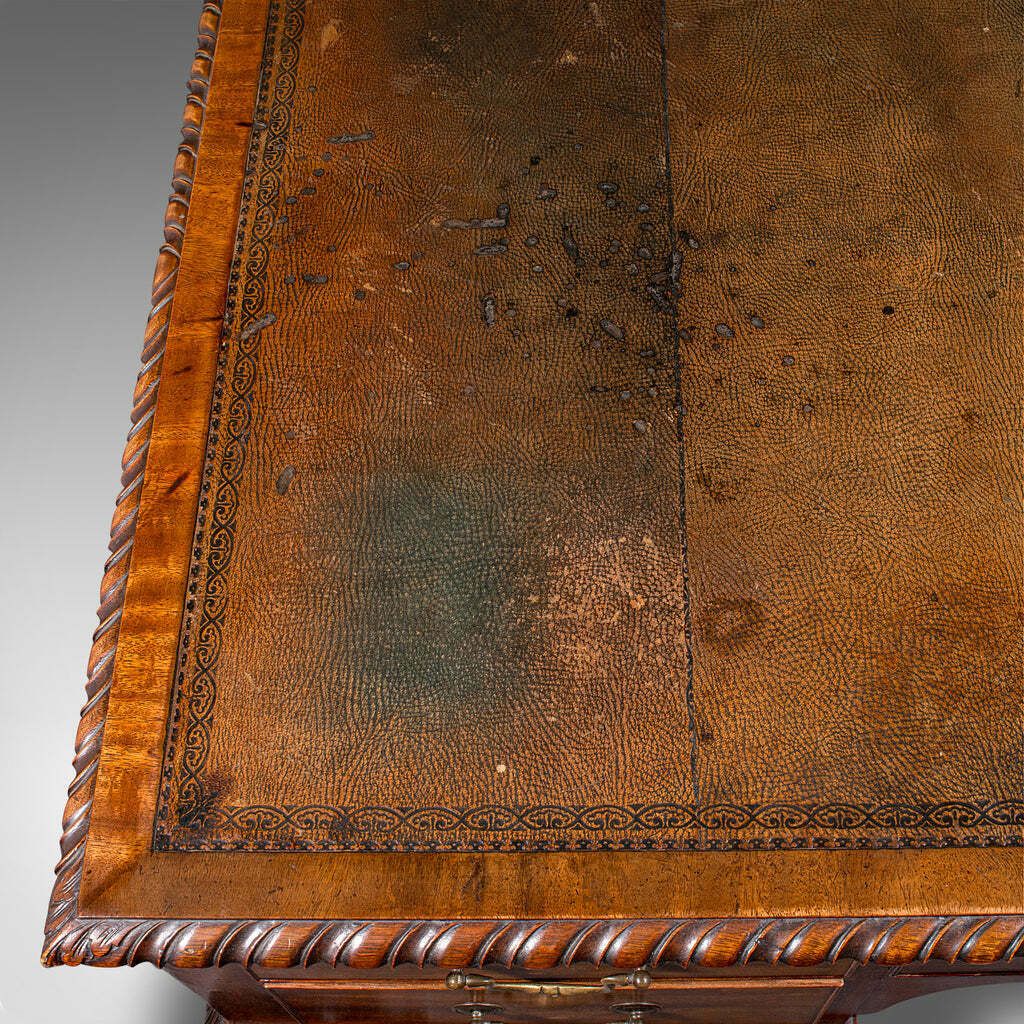 photo for sale Antique Clerk's Desk, English, Leather, Partner, Home Office, Edwardian, C.1910