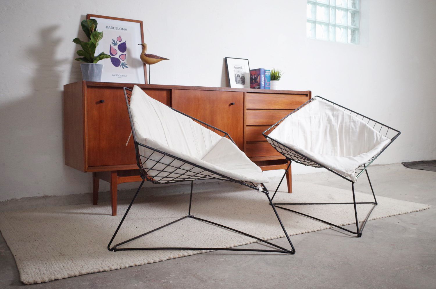 Ikea Oti Set Gammelgaard Wire Frame Diamond Chairs 80s