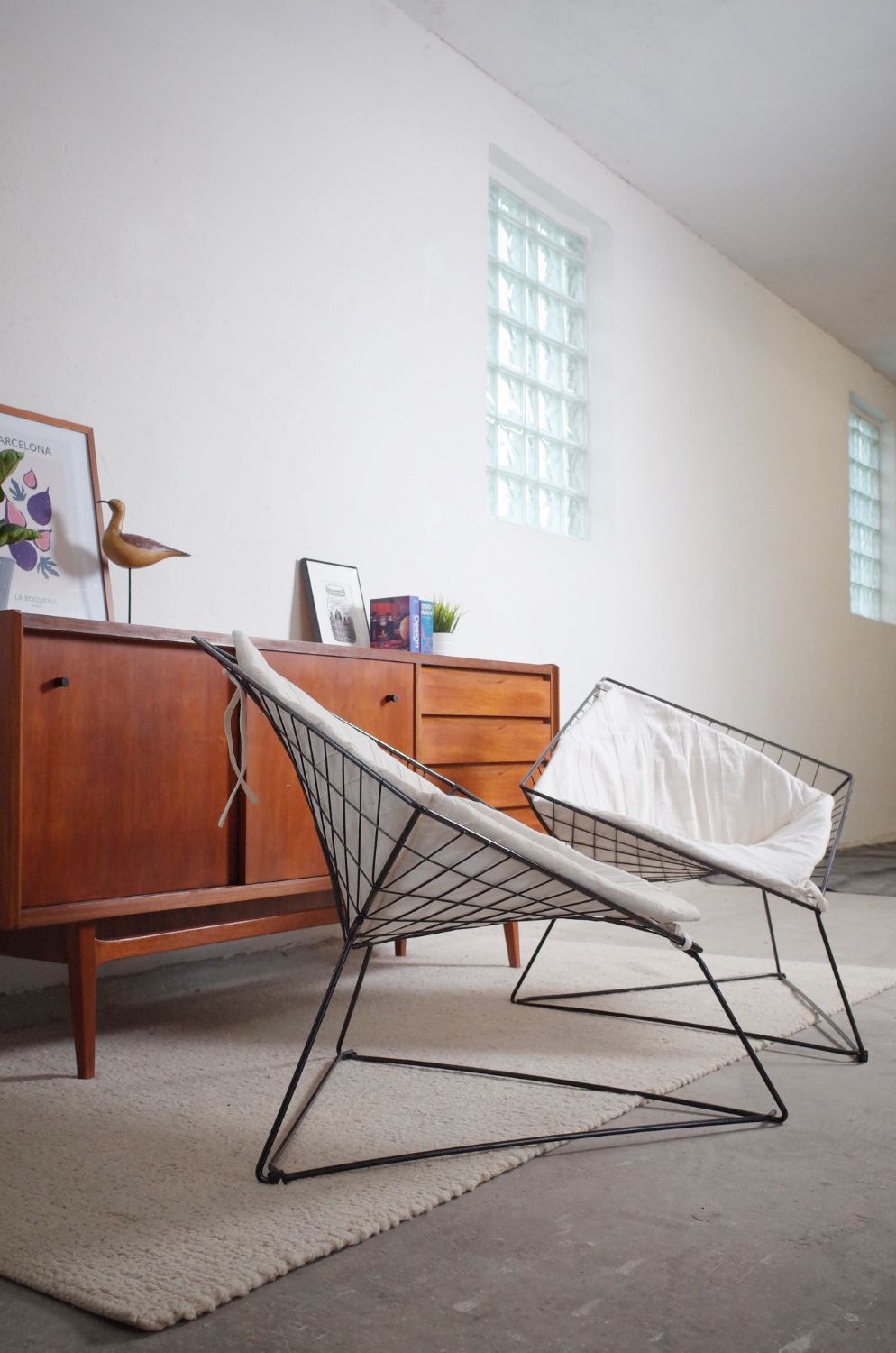 Ikea Oti Set Gammelgaard Wire Frame Diamond Chairs 80s photo vinterior
