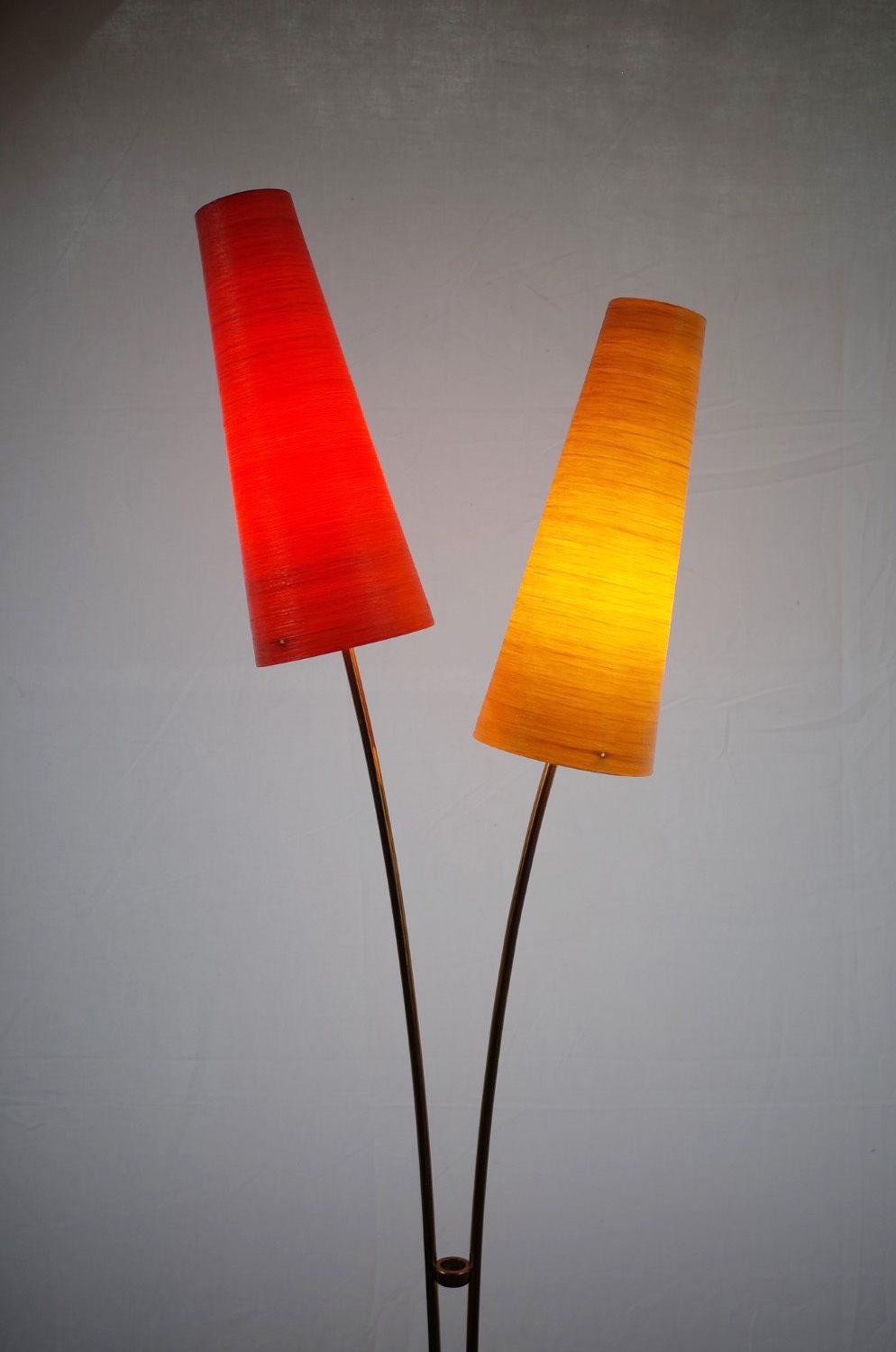 Vintage Floor Lamp In Cosack Style Fiberglass Brass photo 1082.0