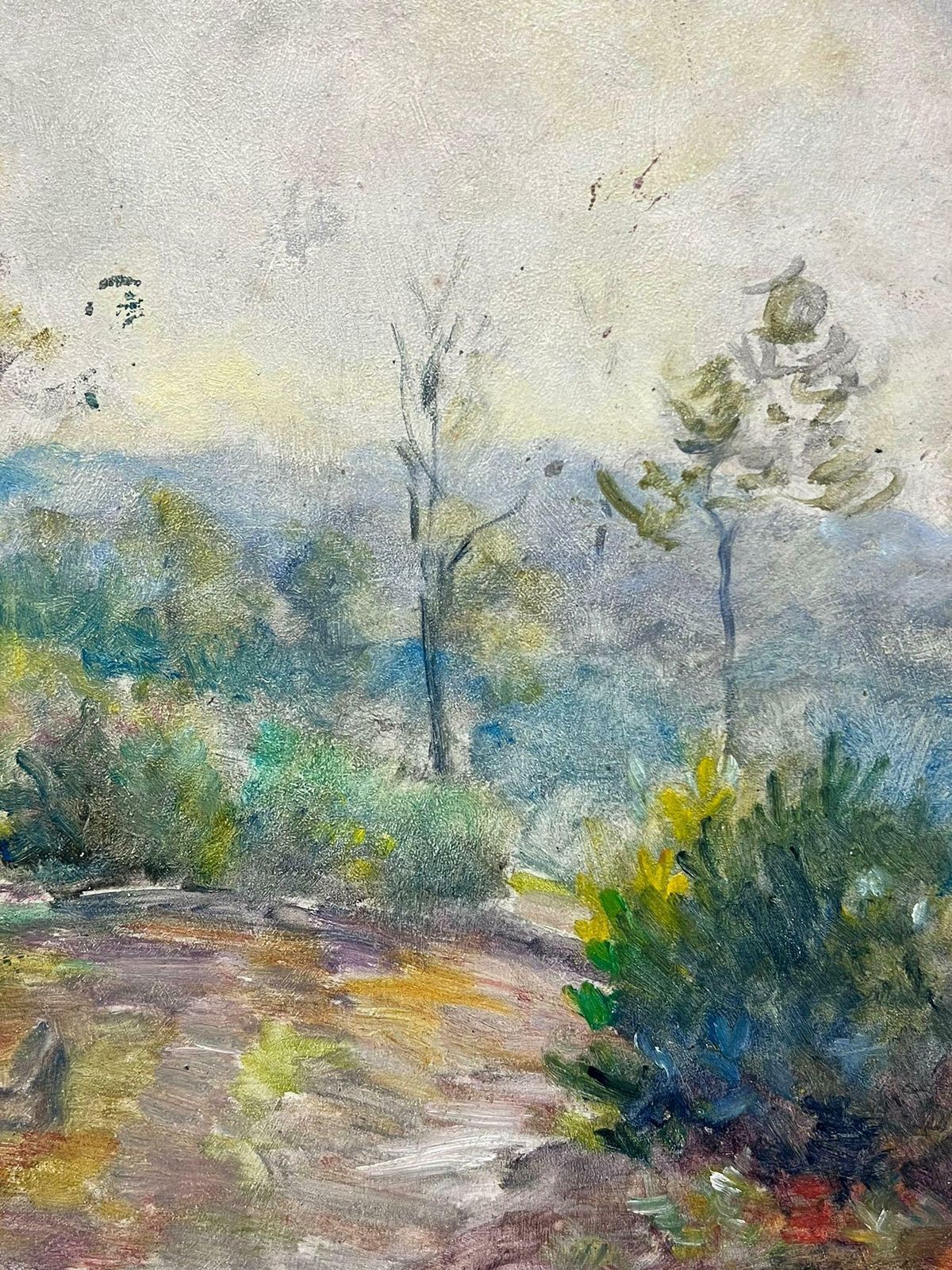 Regine David1950's French Post Impressionist Oil Traveller Pausing For Rest Provence Pathway1950's photo 760.0