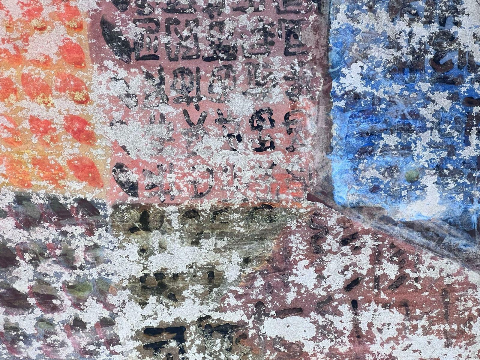 Jacques Coulais (1955 2011)french Expressionist Abstract Original Orange Blue And Brown Mid 20th Century photo for sale