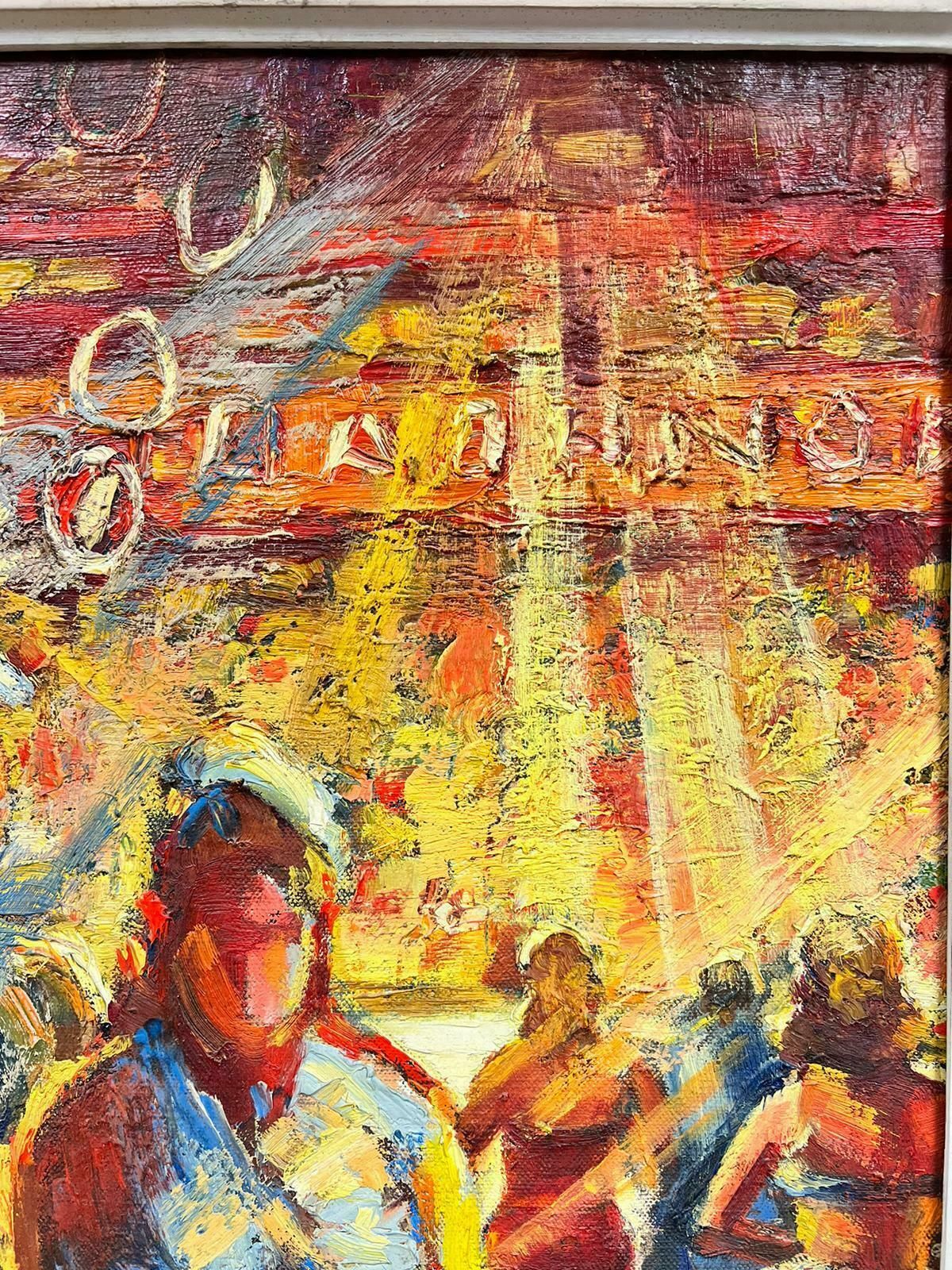 Josine Vignon1960's French Post Impressionist Oil The Circus Performers Montparnasse Frame1960's photo 2193.0