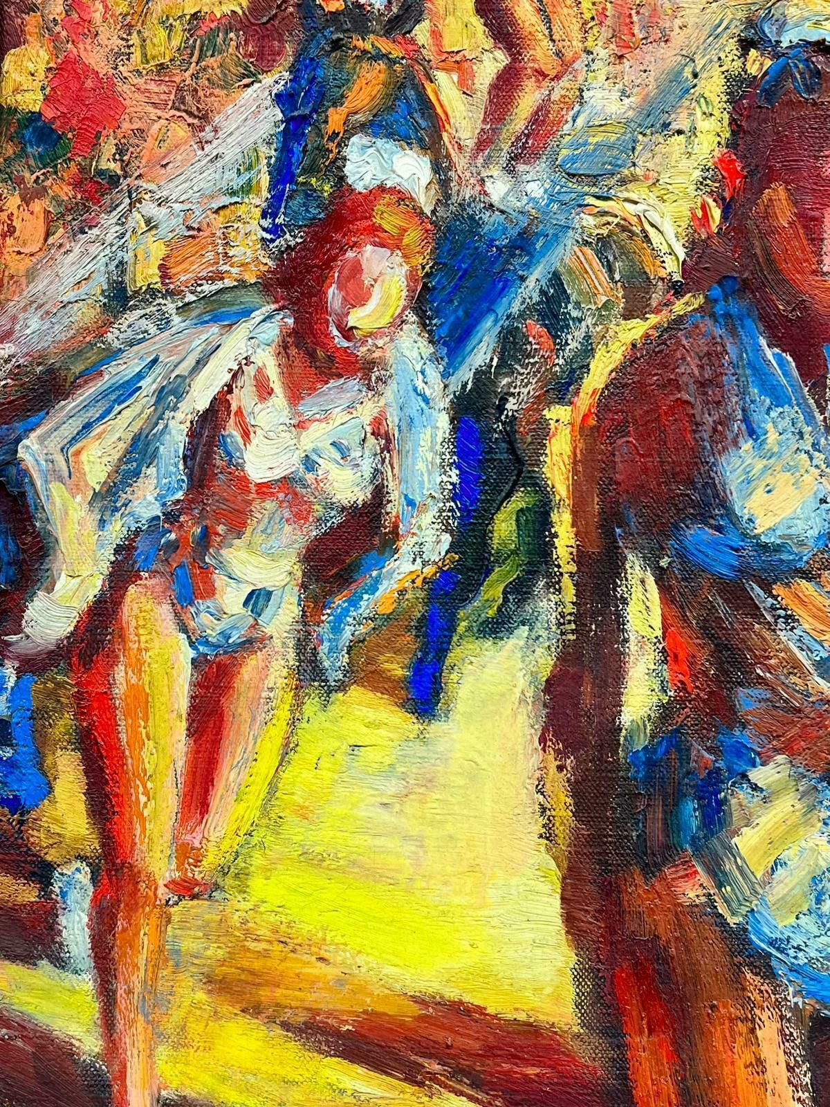 Josine Vignon1960's French Post Impressionist Oil The Circus Performers Montparnasse Frame1960's photo buy