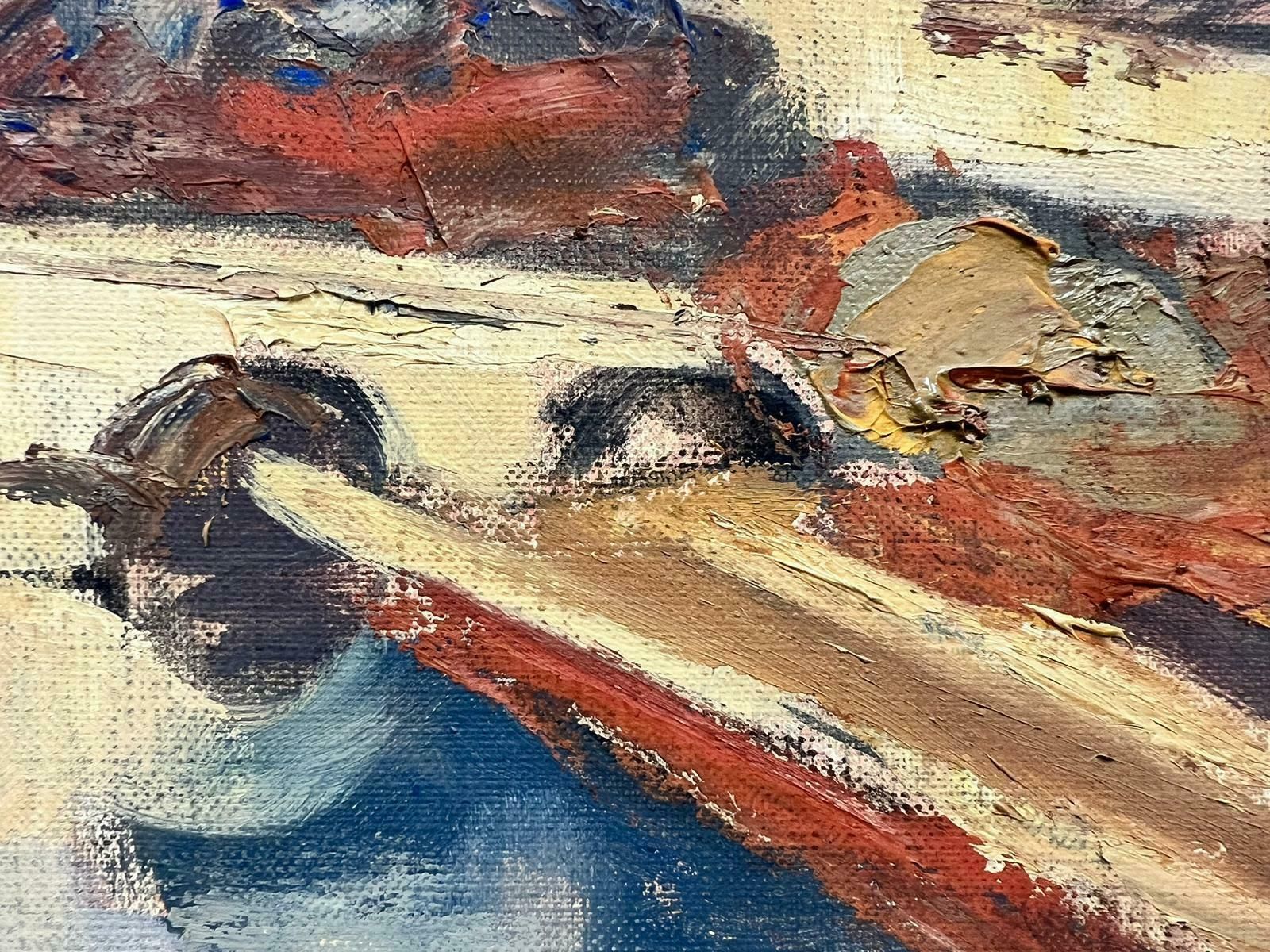 Josine Vignonfrench Post Impressionist Oil View Over Paris River Seine Ile De La Cite Skyline1960's photo furniture