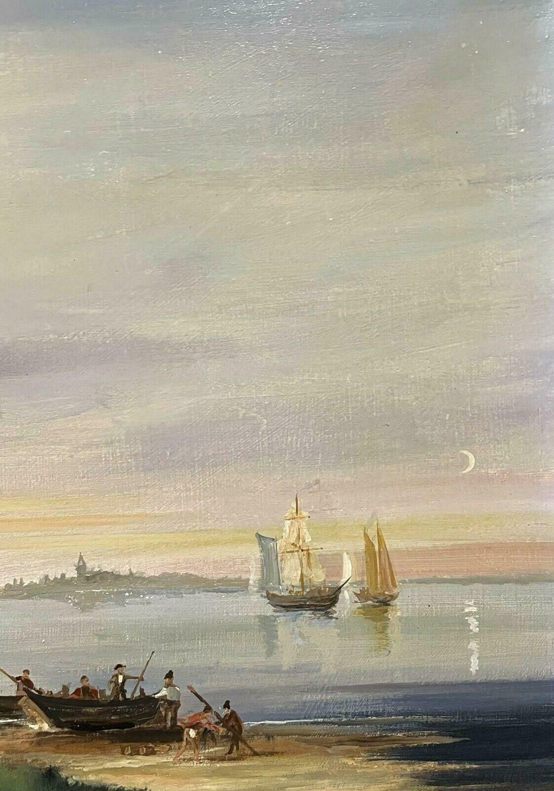 Michael Sedgwickmichael Sedgwick Signed Original Oil Painting   Shipping In Calm Coastal Waters20h Century photo buy