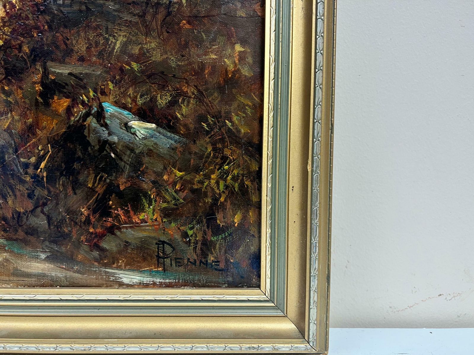 F. E. Jamiesonfine Antique Scottish Oil Painting Angler In Highland River Landscape, Signed photo vintage
