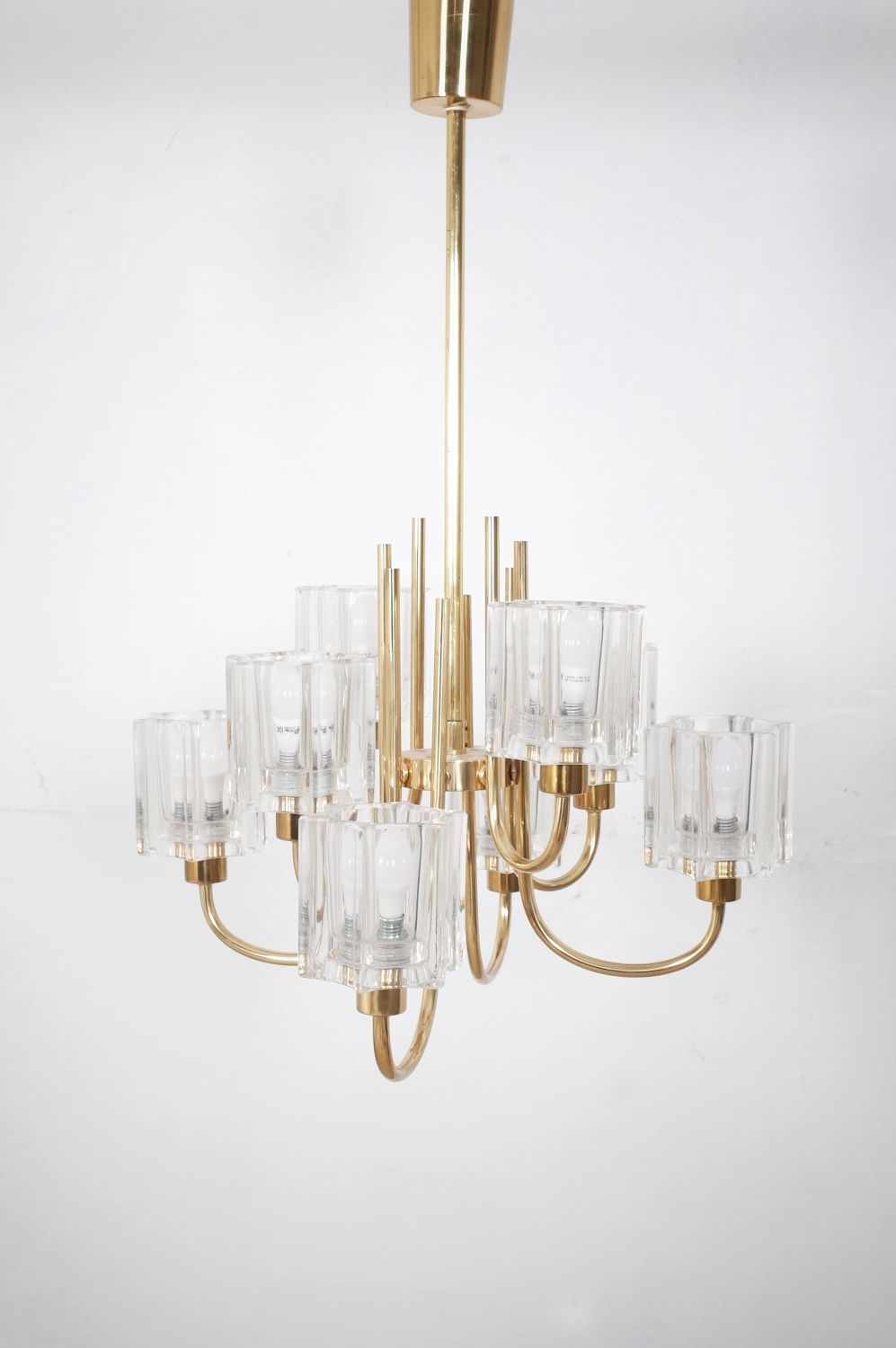 Lighting Crystal Glass Chandelier By Peill & Putzler 1970s photo