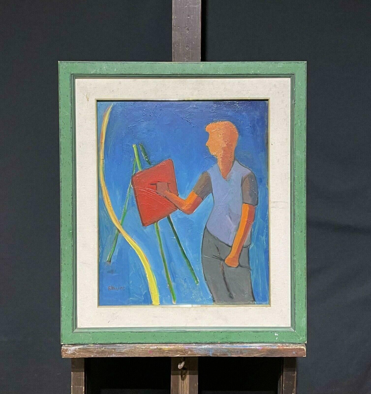 Serge Mallettfrench Modernist Signed Oil   Artist At Their Easel Painting   Amazing Colours20th Century photo furniture