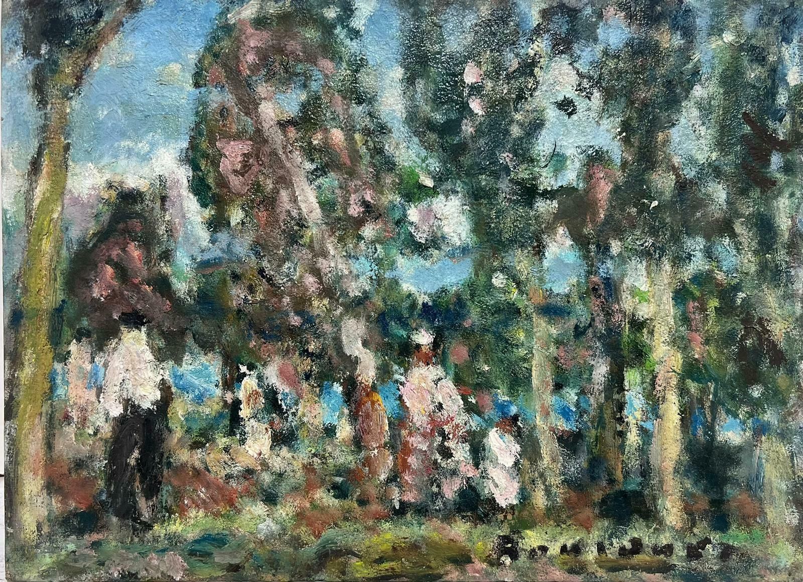 Georges Bousquaitmid 20th Century French Post Impressionist White Figures In Woodland Landscape