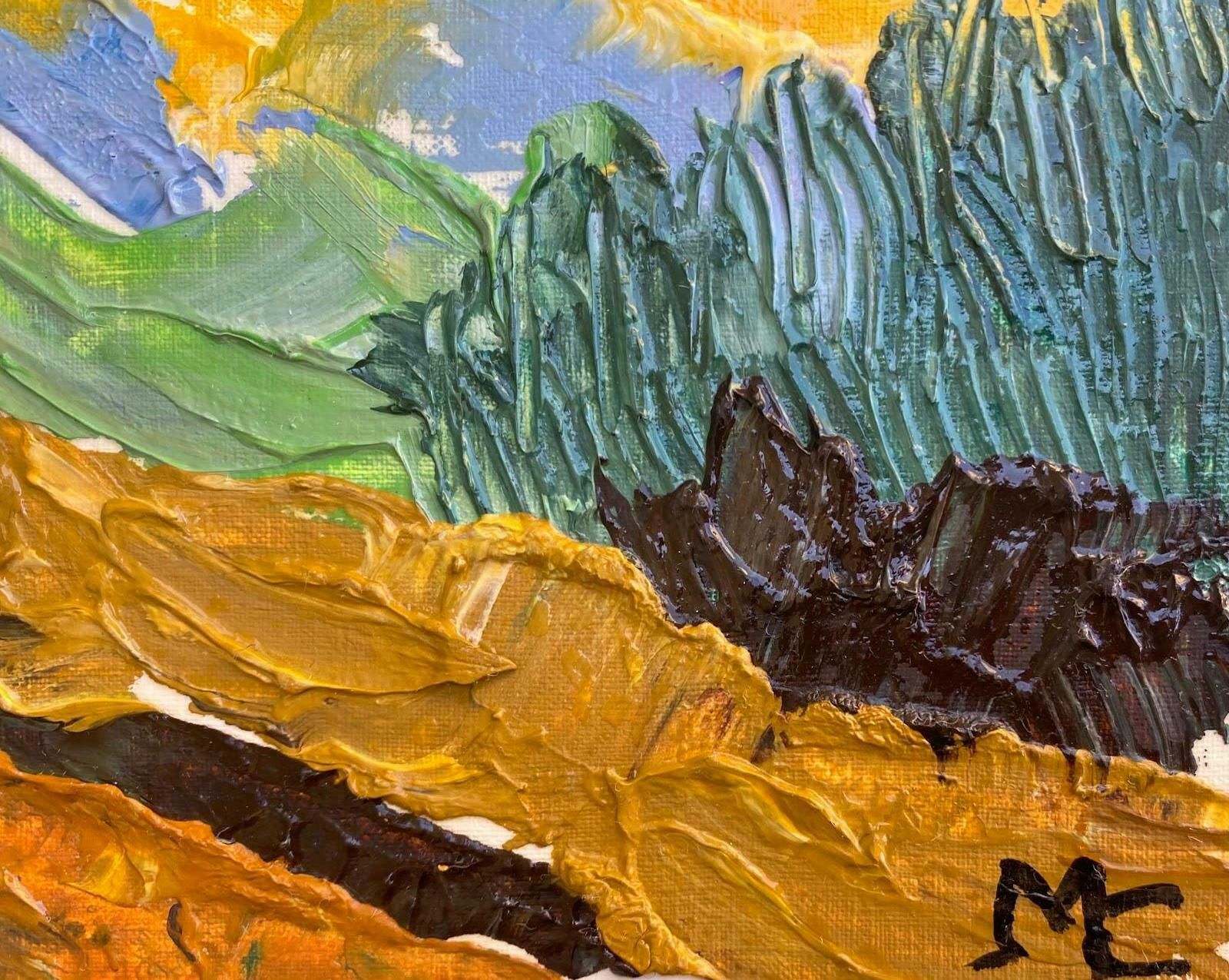 Maggy Claryssebright & Colorful French Impressionist Oil Painting Foliage And Yellow Mountainsc.2000 photo furniture