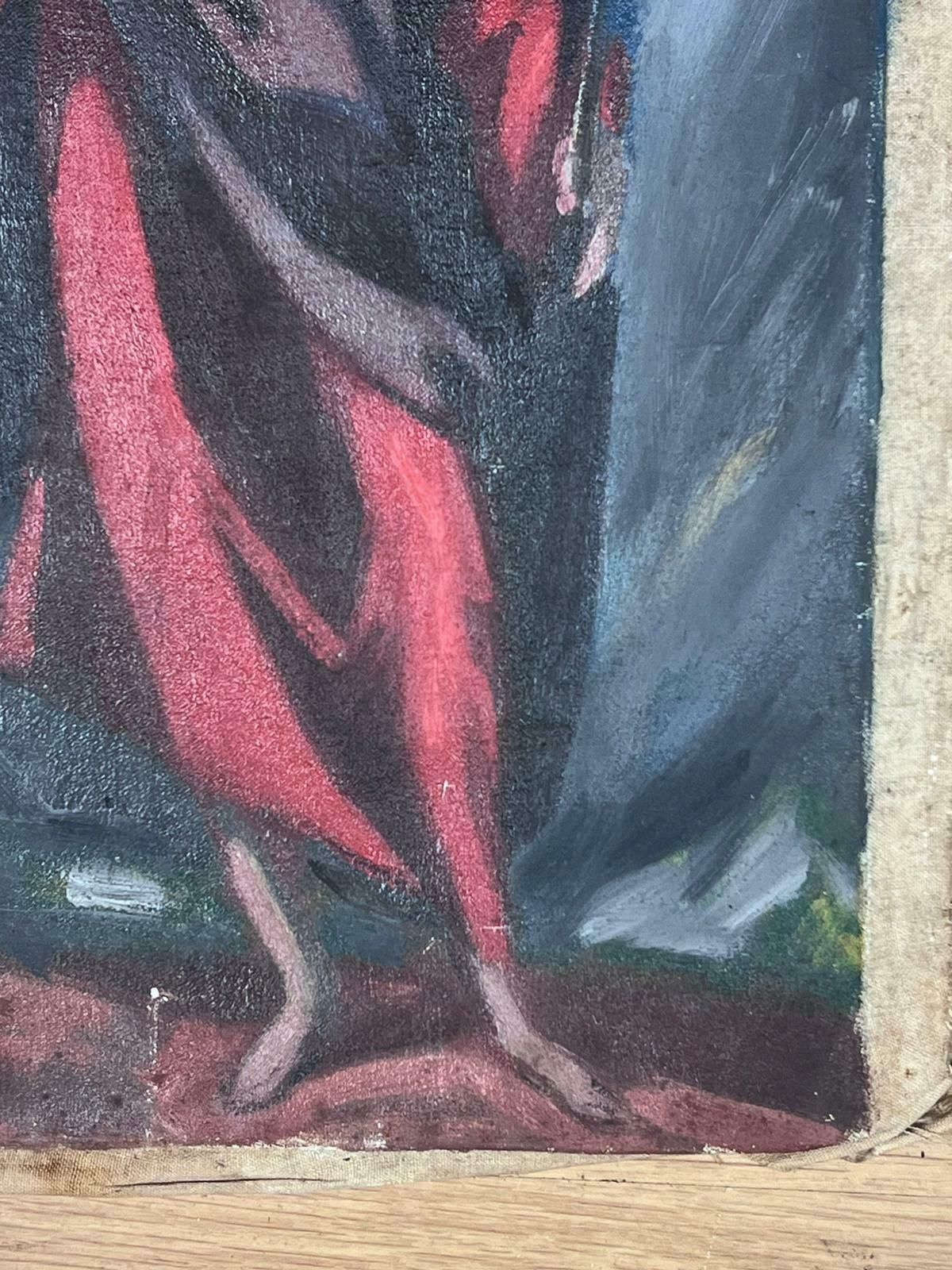 Josine Vignon1950s French Post Impressionist Historic Shepard In Purple Robe Holding A Crook1950s photo for sale