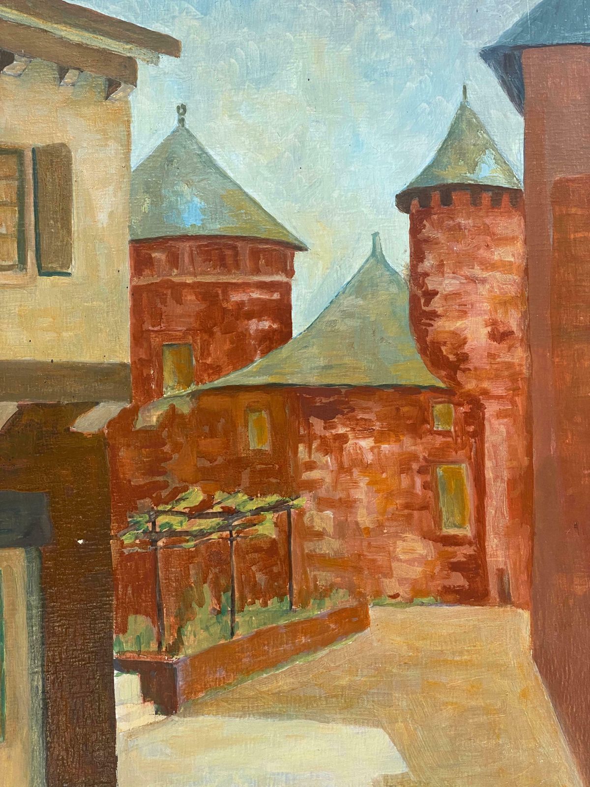Bernard Labbe1950's Modernist/ Cubist Painting   Into The French Autumnal Town1950's photo furniture